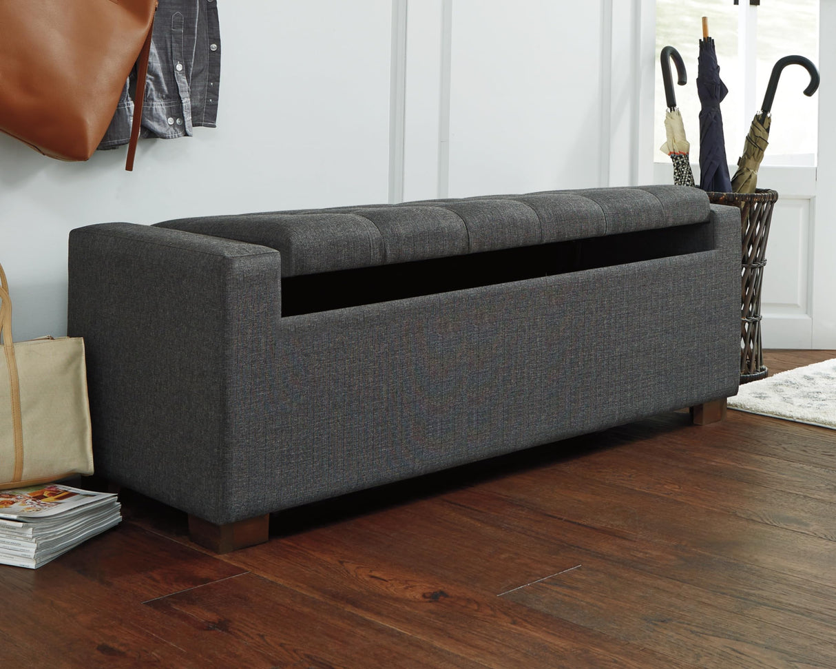 Signature Design by Ashley Cortwell Ottoman Tufted Entryway Storage Bench, Charcoal Gray Signature Design by Ashley