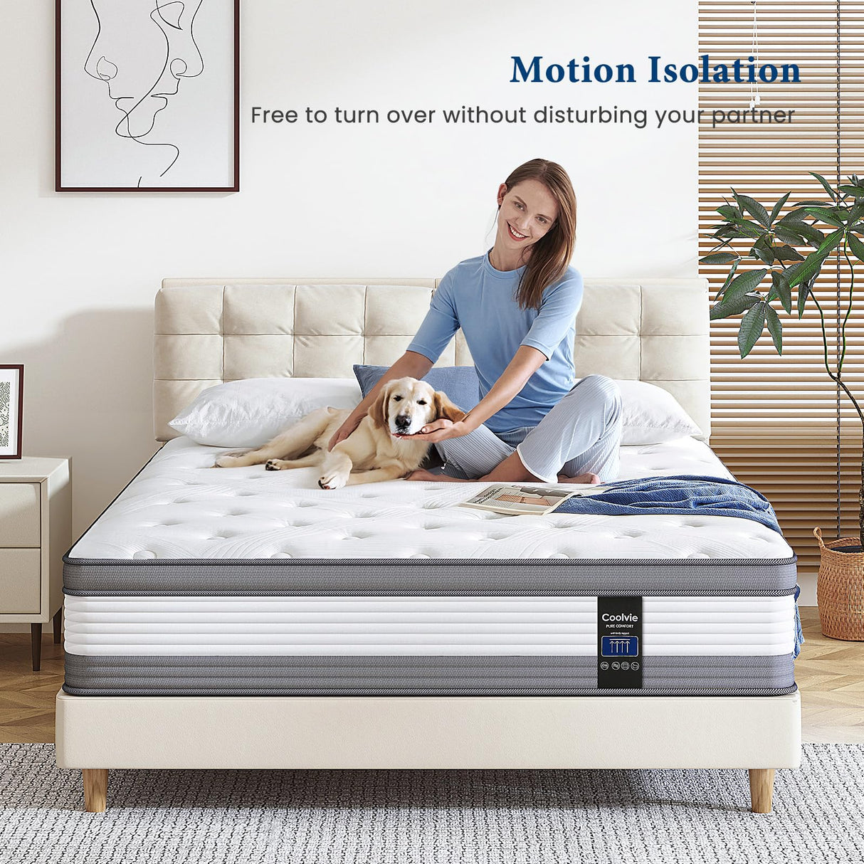 Coolvie Twin Mattress, 12 Inch Twin Size Hybrid Mattress, Twin Mattress in A Box, Individual Pocket Springs with Memory Foam Layer Provide Motion Isolation & Cool Sleep, 2024 New Coolvie