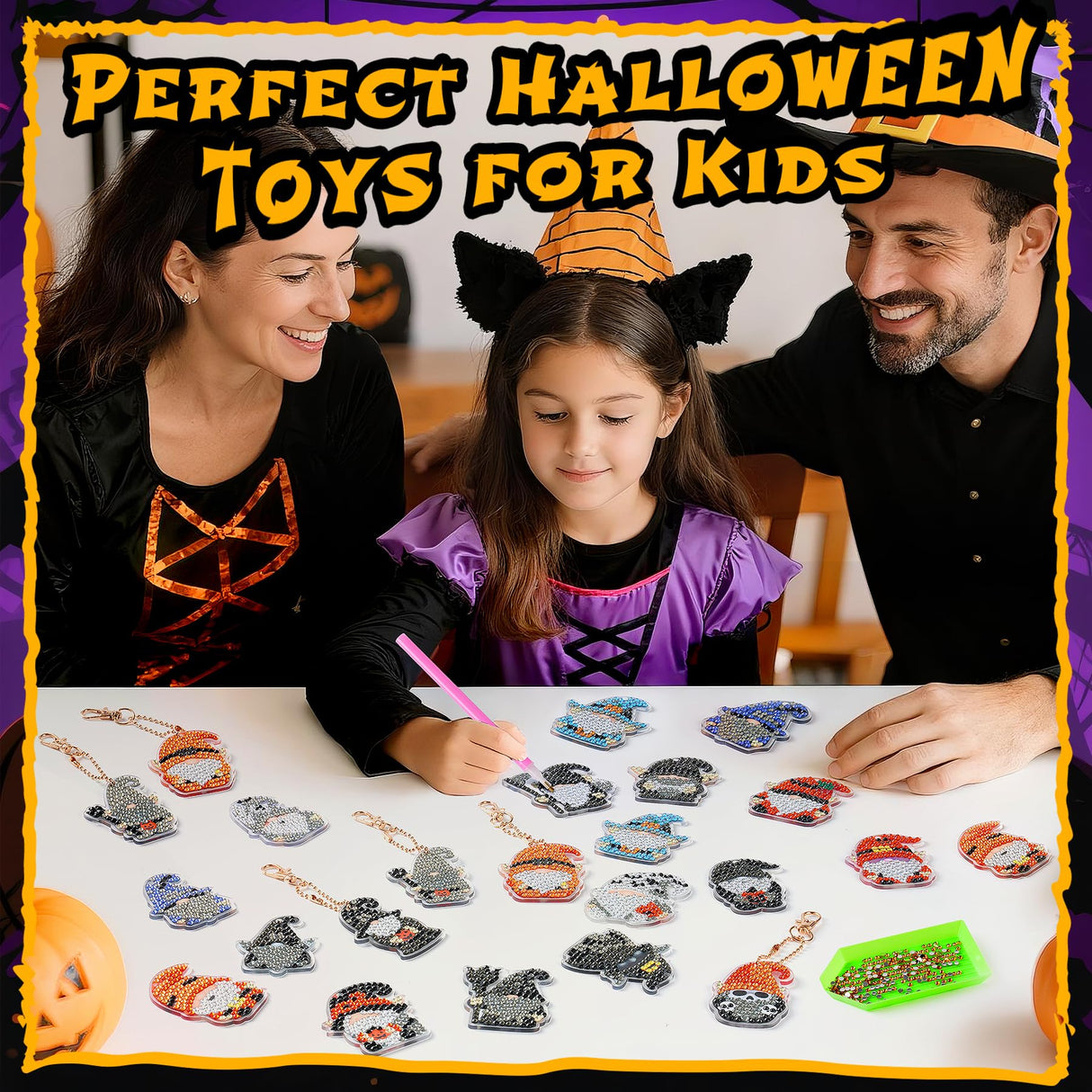 Halloween Diamond Painting Advent Calendar 2025, Unique Gnomes Advent Calendar 24 Days, DIY Crafts Diamond Art Calendar, Keychains, Trick or Treat, Surprise Halloween Gifts for Girls, Kids, Women, Adult (Purple Box) compareye