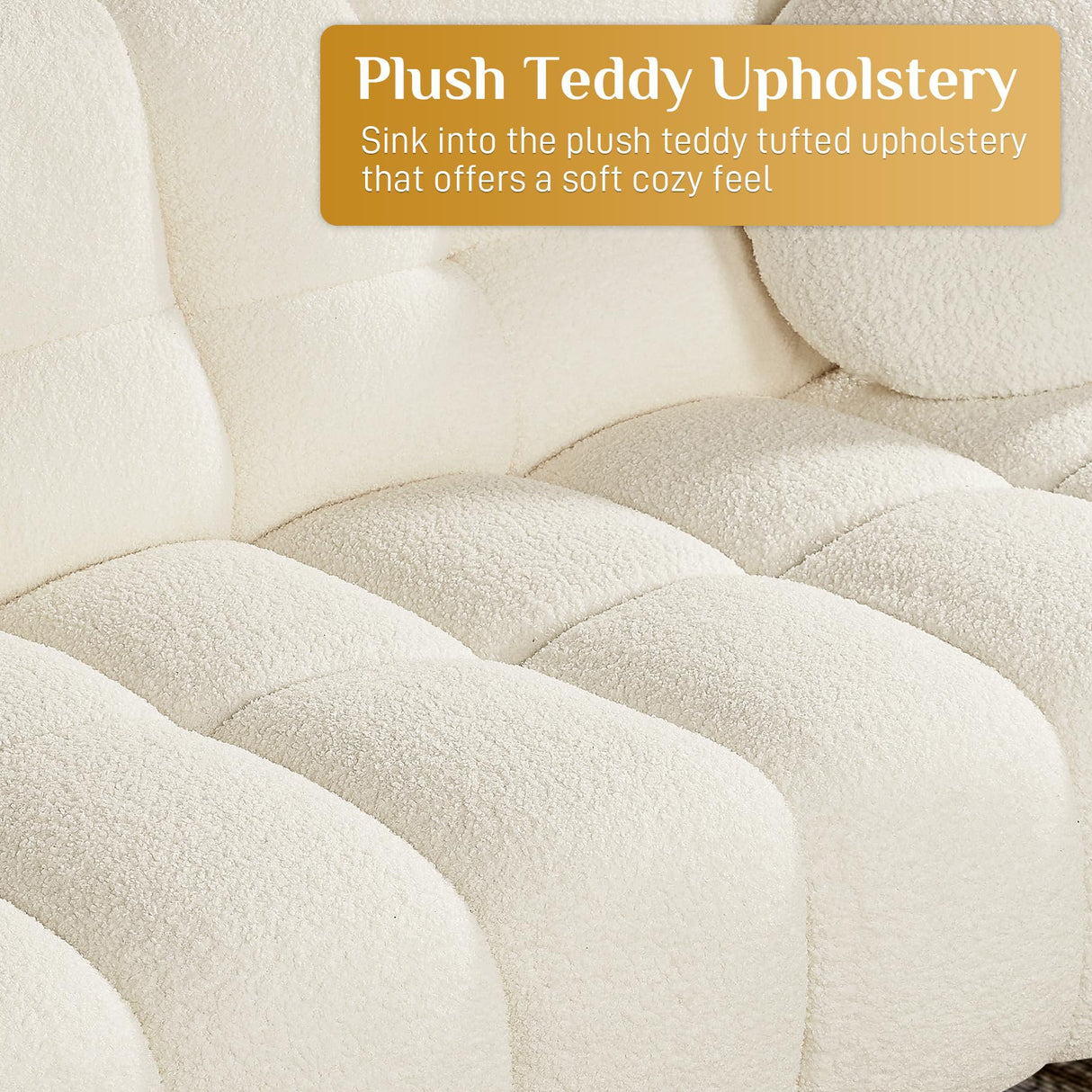 Nolohoo Boucle Cloud Sofa Couch, Comfy Deep Seat Sherpa Couch, 72.8" Upholstered Cozy Teddy 2 Seat Marshmallow Couch with 2 Pillows, Oversized Loveseat Sofa for Living Room, Bedroom, Cream White Nolohoo