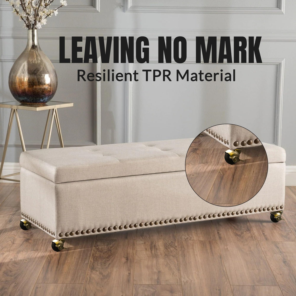 2 inch Antique Brass Ball Casters, Vintage Furniture Caster Wheels, Swivel Caster, Set of 4 for Furniture, Sofa, Coffee Table, Cabinet, Kitchen Cart HOLKIE