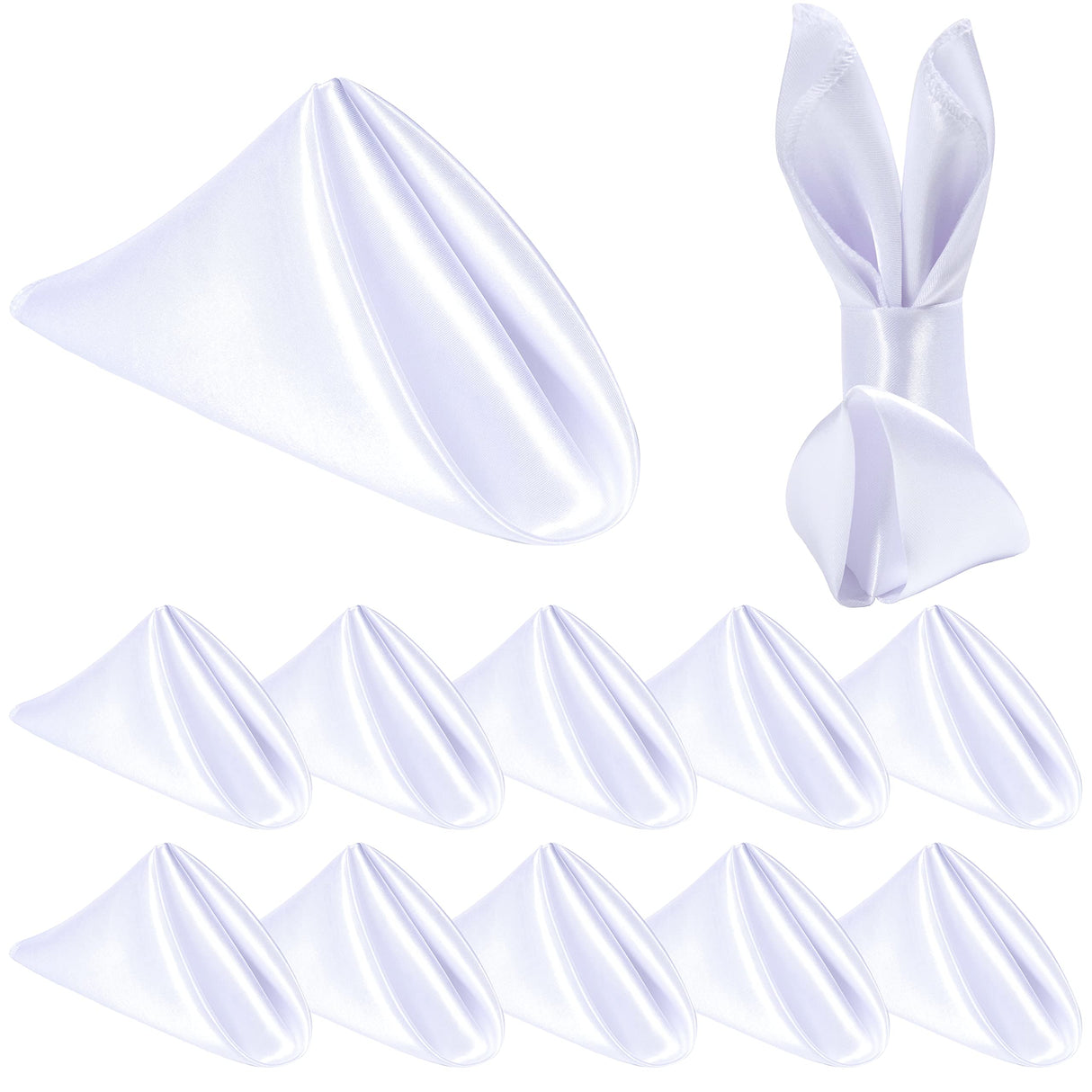 Homiest 12 Pack White Satin Napkins 20x20 Inches Dinner Napkins Decor, Square Decorative Napkins Silky Elegant Wedding Napkins, Smooth Table Cloth Napkins for Restaurant Banquet Graduation Party Homiest