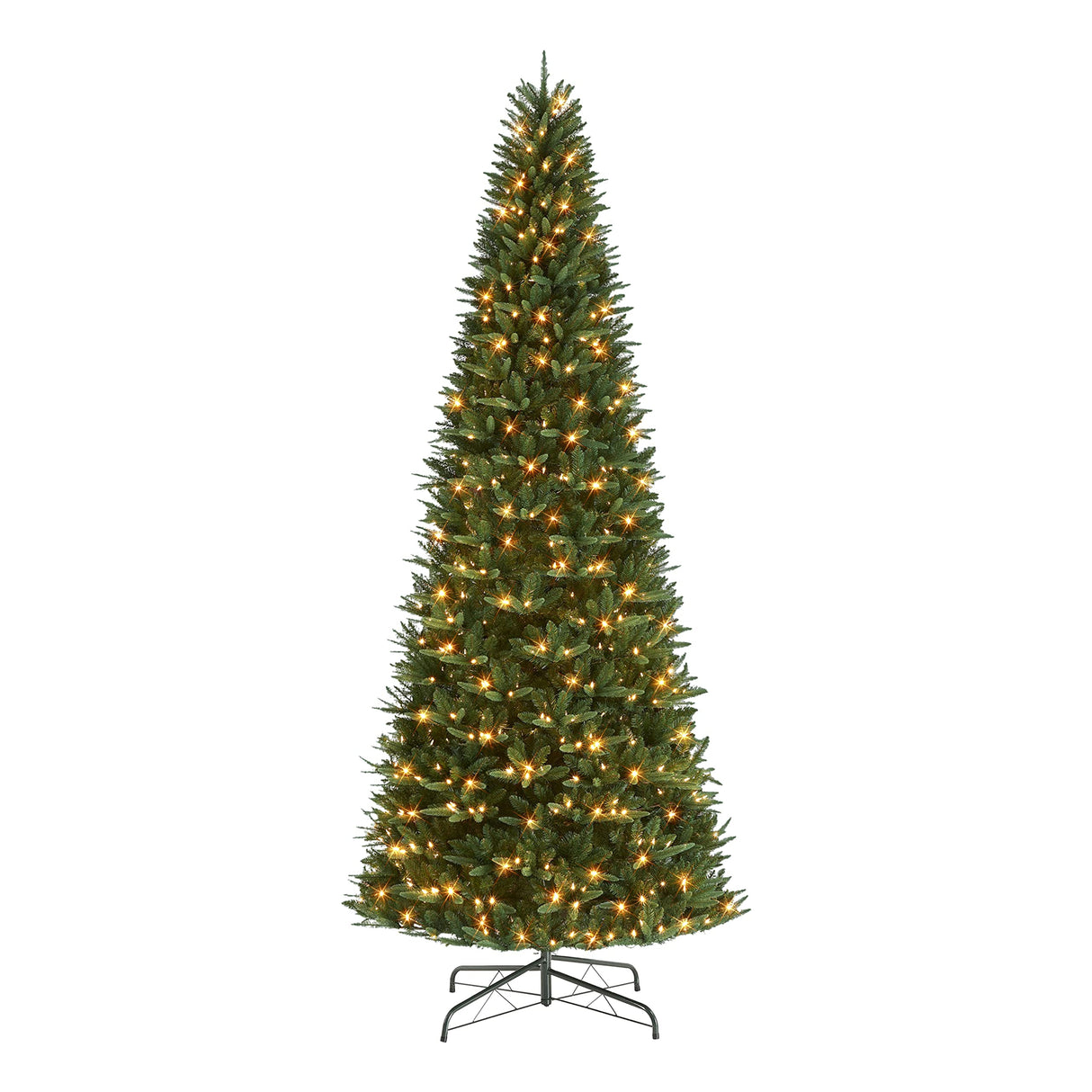 12 ft Pre-Lit Monroe Fir Tree, 3214 Tips, 800 Warm White LED Lights, Sure-Lit Pole®, UL Listed Adaptor Puleo International Inc.