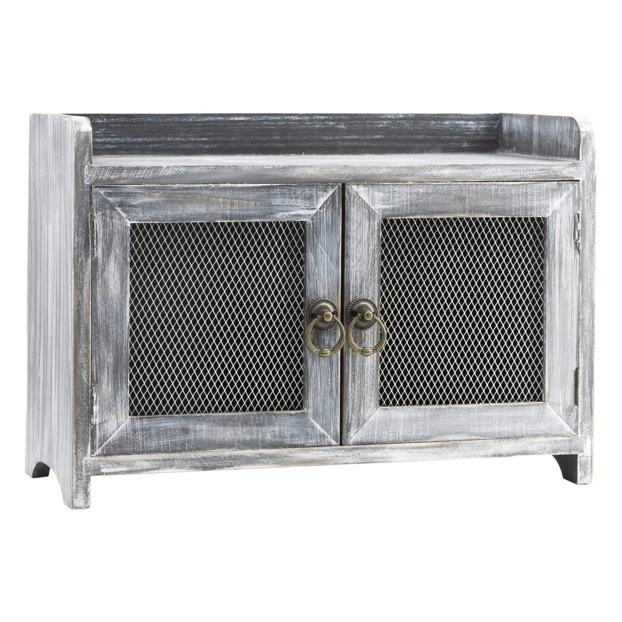 COLLECTIVE HOME - Storage Cabinet, Mini Countertop Cabinet, Wood Organizer for Kitchen Living Room Bedroom Bathroom Office with Magnetic Door, 14.5 x 6.5 x 10 (Gray) COLLECTIVE HOME