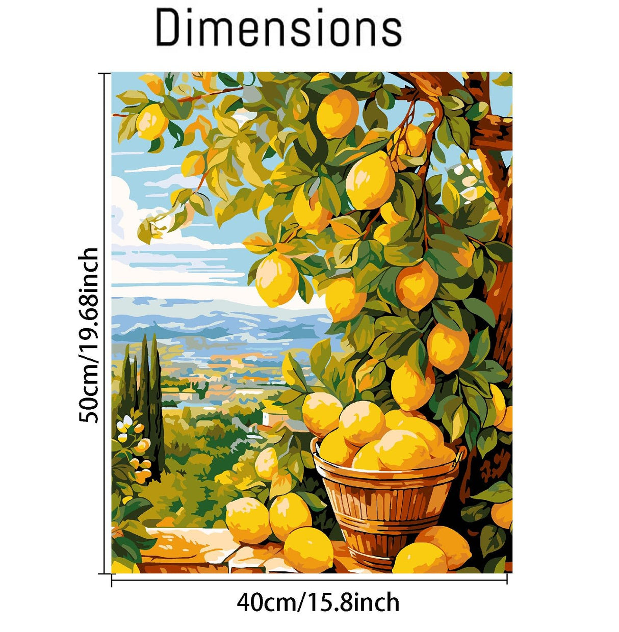 Lemon Paint by Numbers Kits for Adults, DIY Lemon Tree Adult Paint by Number Kits on Canvas, Digital Oil Number Painting for Home Decor (16x20 Inch) Clendo