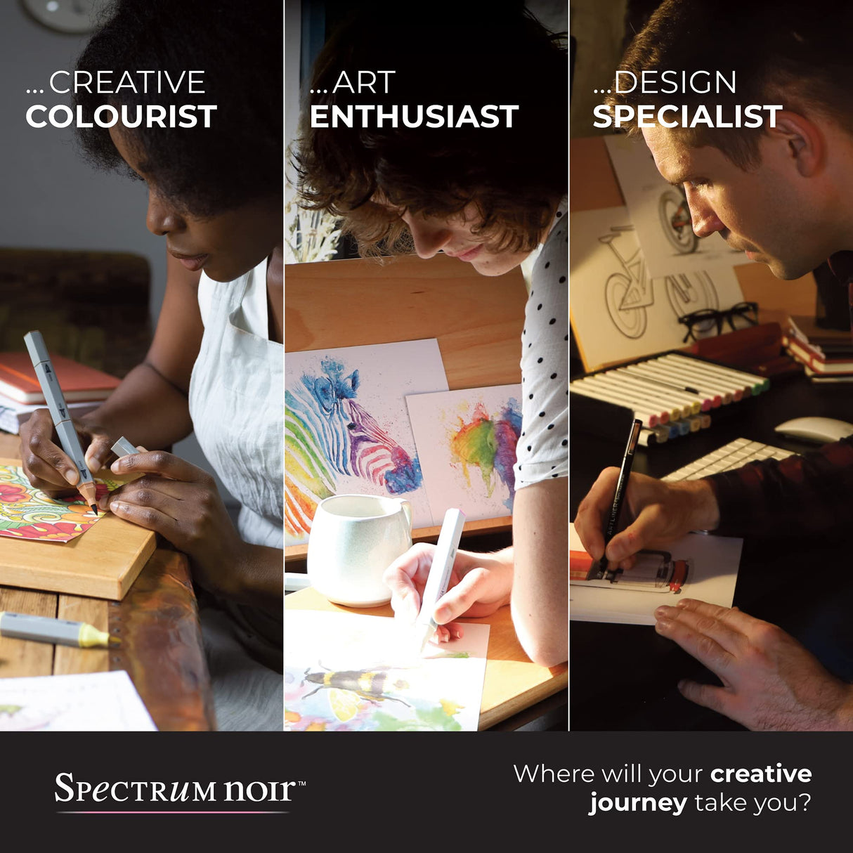 Spectrum Noir Triblend-Blendable Alcohol Marker Pens-Essential Blends-Set of 24, Multi Spectrum Noir