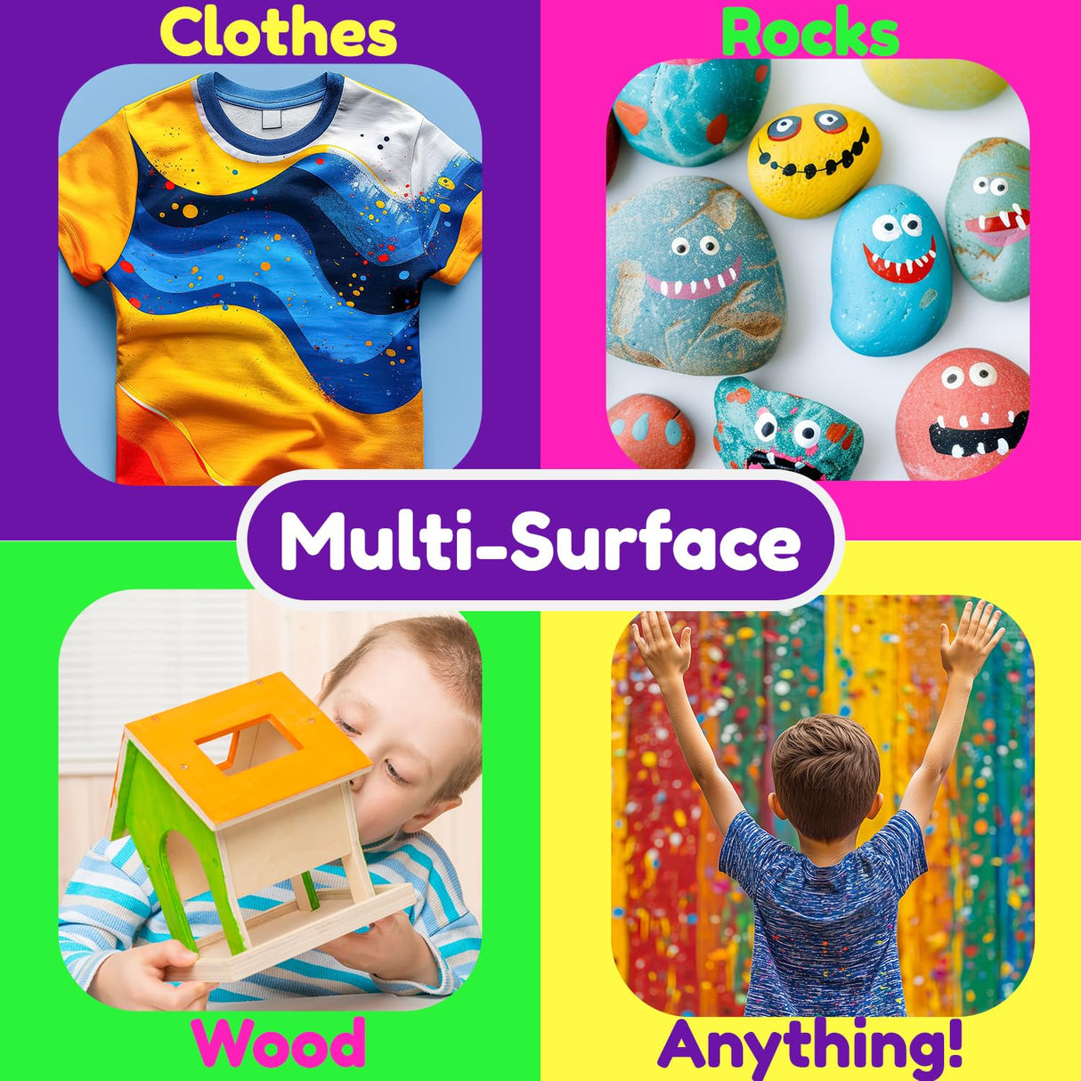 Acrylic Paint Markers Dual Tip (12 Pack) - Acrylic Markers Paint Pens for Rocks - Bold Acrylic Paint Pens Fine Tip and Dot Tip - Fabric Makers Permanent for Clothes Water Based Markers - Chalky Crown CHALKY CROWN