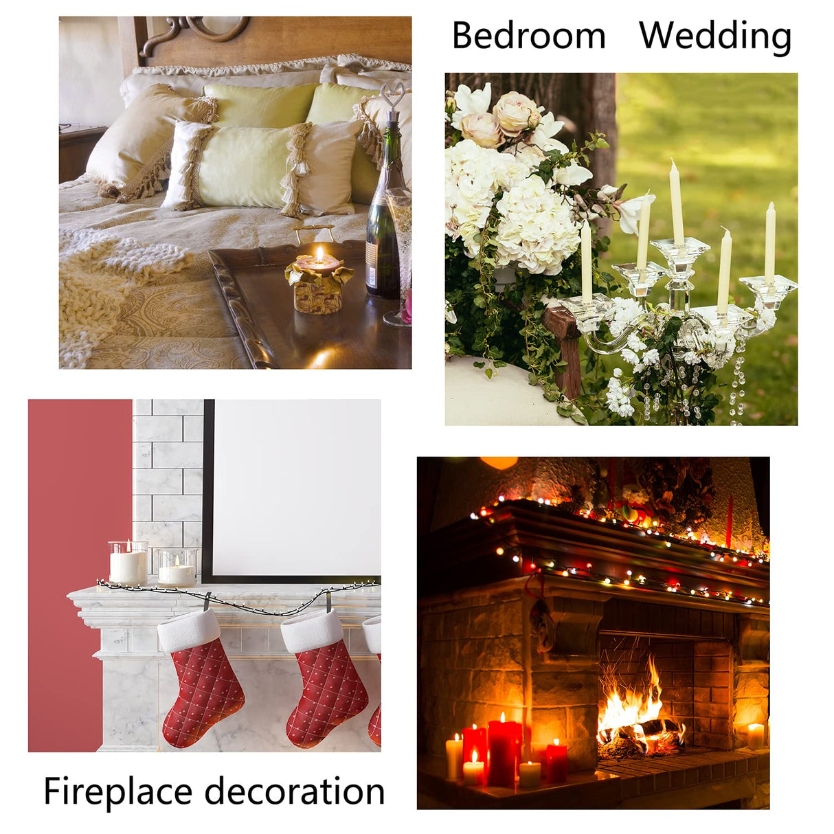 Fuhengli Pillar Candle Holders Stands Set of 2, Candle Holders for Pillar Candles Decorative Candlestick Holder for Fireplace, Home Decor, Dinning, Party, Wedding, Matte Black, 6.2" & 8.7" Fuhengli