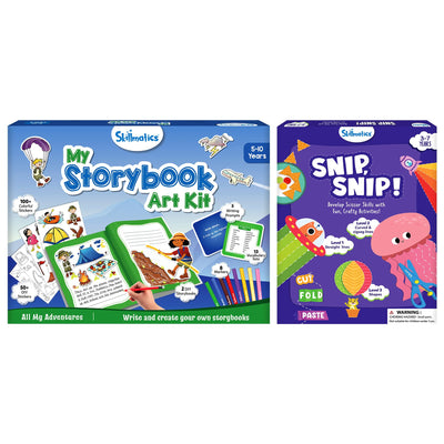 Skillmatics Storybook Art Kit All My Adventures & Snip, Snip Bundle, Gifts for Toddlers, Girls & Boys Ages 5, 6, 7, 8, 9, 10