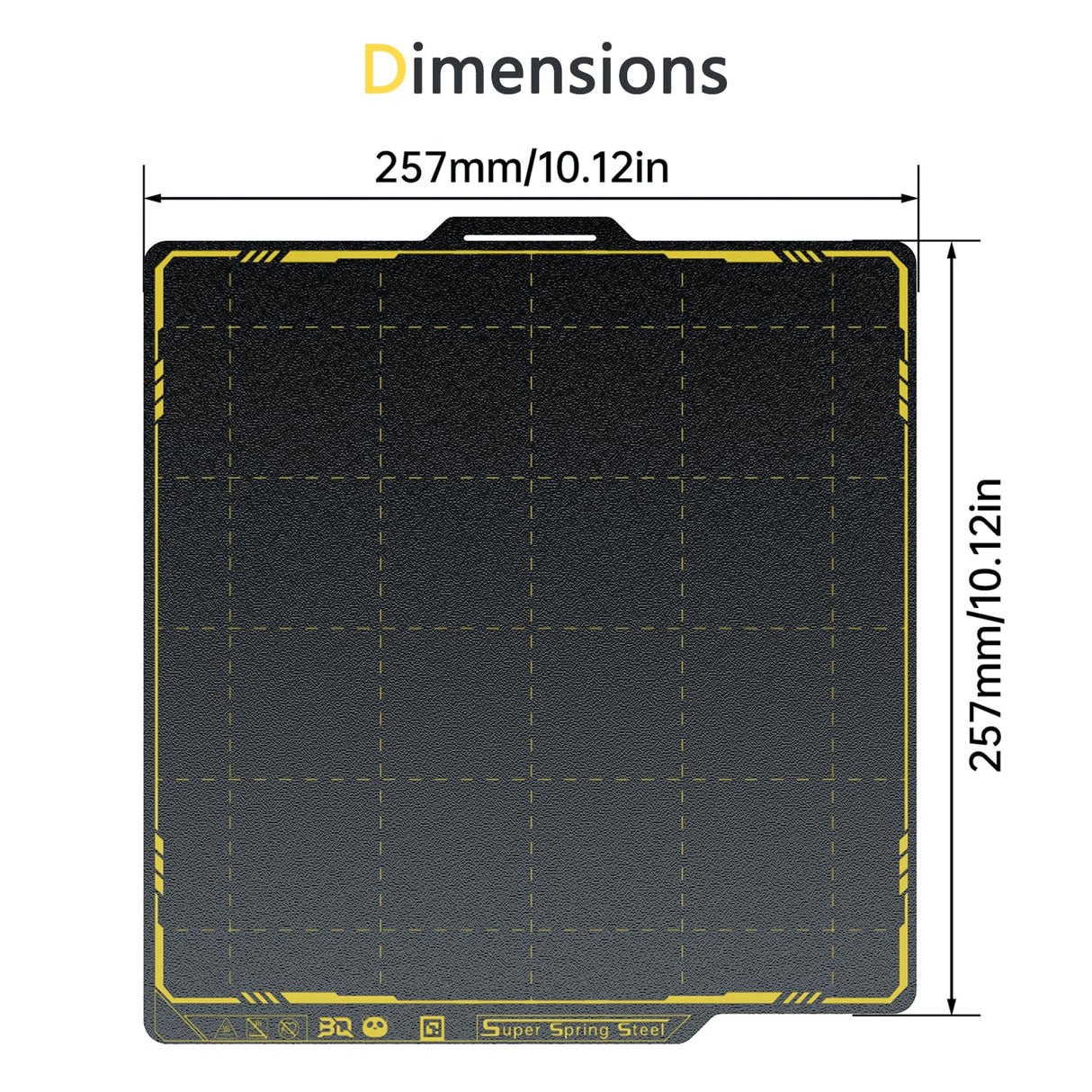 BIGTREETECH SSS Double-Sided Panda Spring Steel Build Plate Compatible with Bambu-Lab X1C/X1E/P1P/P1S/A1 3D Printer, 258x258MM(10.16x10.16in) Ultra-Flexible Sheet Removable Surface Platform (Black) BIGTREETECH