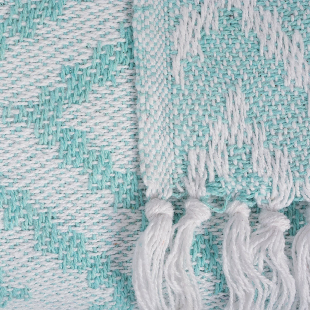DII Rustic Farmhouse Throw Blanket with Decorative Tassles, Use for Chair, Couch, Bed, Picnic, Camping, Beach, & Just Staying Cozy at Home (50 x 60), Large Chevron Aqua DII