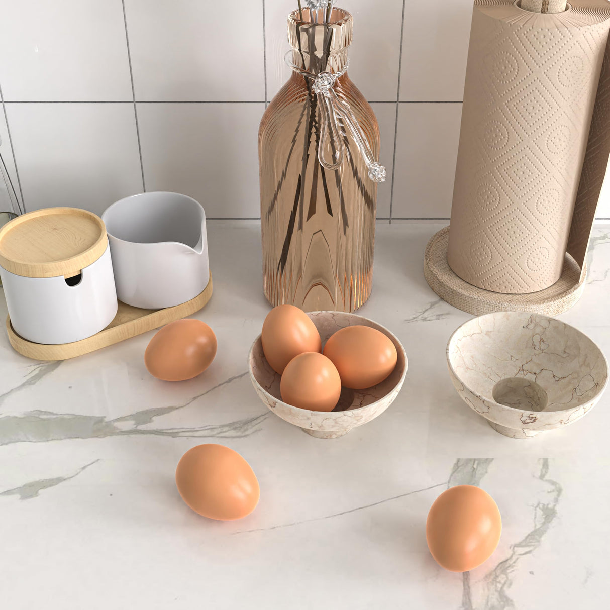 YunKo 6Pcs Easter Eggs Wooden Brown Fake Nest Eggs for Craft Decorate Get hens to Lay Eggs Chicken Coop Accessories YunKo