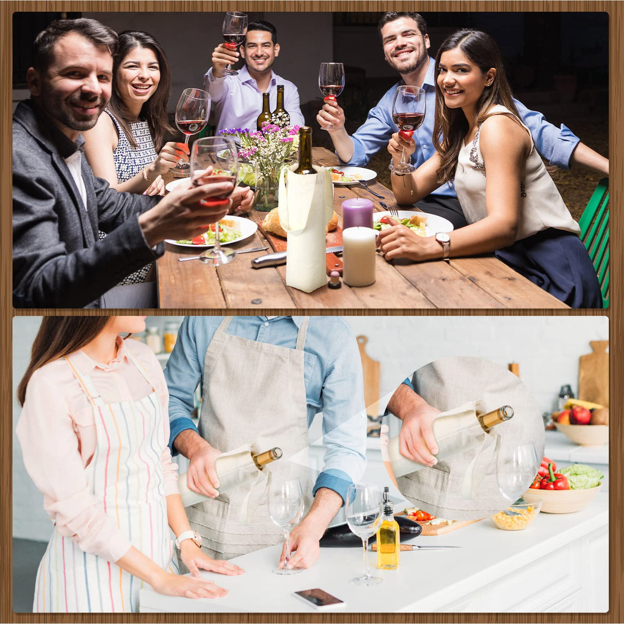 Hoolerry 12 Pcs Wine Tote Bag Canvas Wine Bag with Handle Wine Purse Sublimation Blank Bottle Gift Tote Reusable Washable Wine Carrier Hoolerry