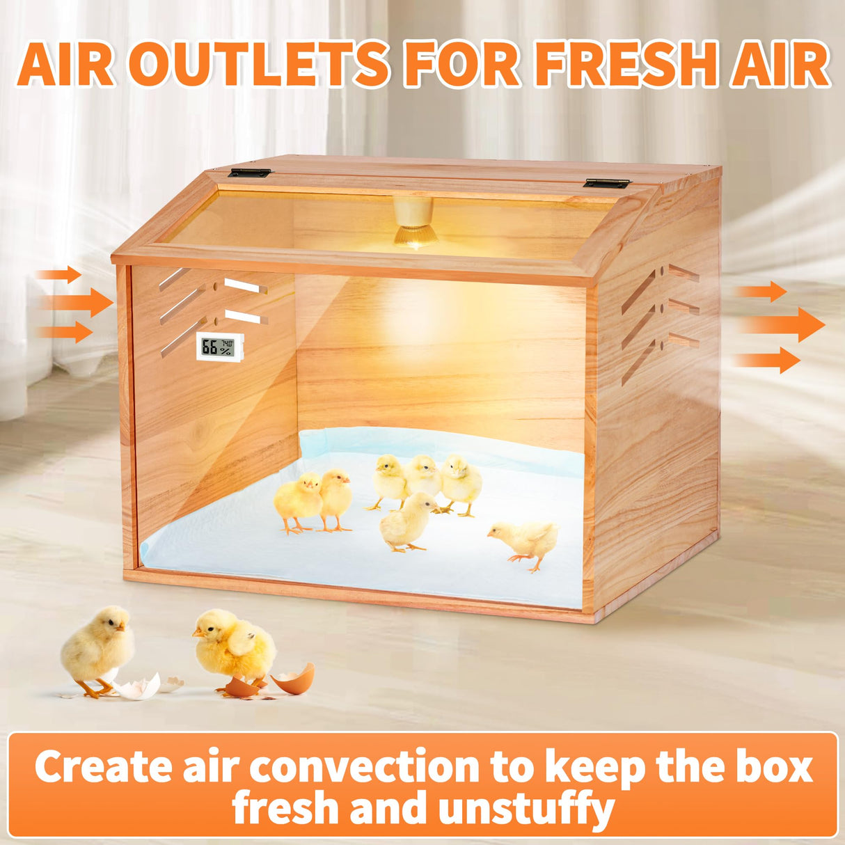 Brooder Box for Chicks,Chicken Chick Brooder Box 15.7×15.7×19.7 Inch ROVOCLO