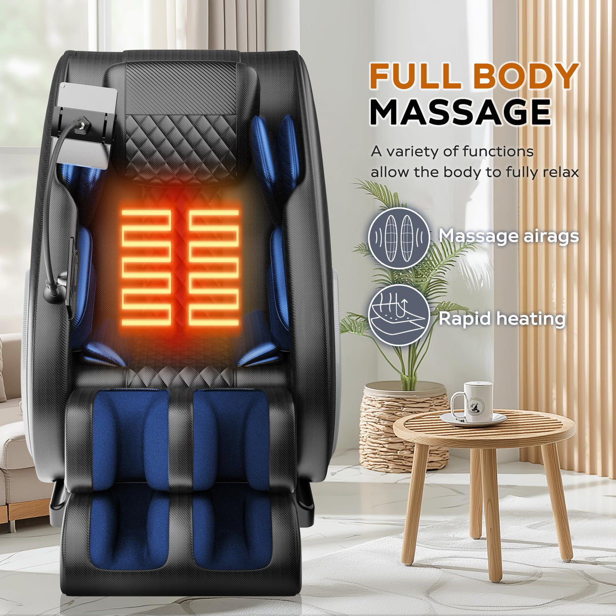 BILITOK Full Body Zero Gravity Massage Chair with Heat Therapy, 5 Auto Modes, and Remote Control, Ultimate Relaxation for Back, Shoulders, Arms, HIPS, and Calves BILITOK