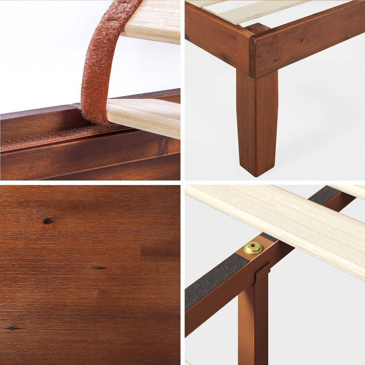 Zinus Wen Wood Platform Bed Frame - Elegant Cherry Finish, No Box Spring Needed, Easy Assembly, Queen Size Zinus