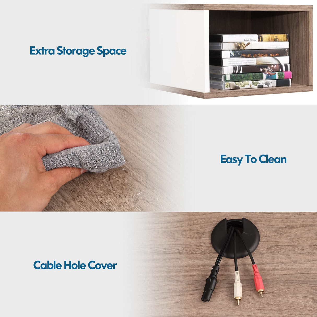 FITUEYES White Floating TV Stand Shelf, Wall Mounted Entertainment Center Media Console Wood Wall Storage Cabinet Under TV, White&Oak FITUEYES