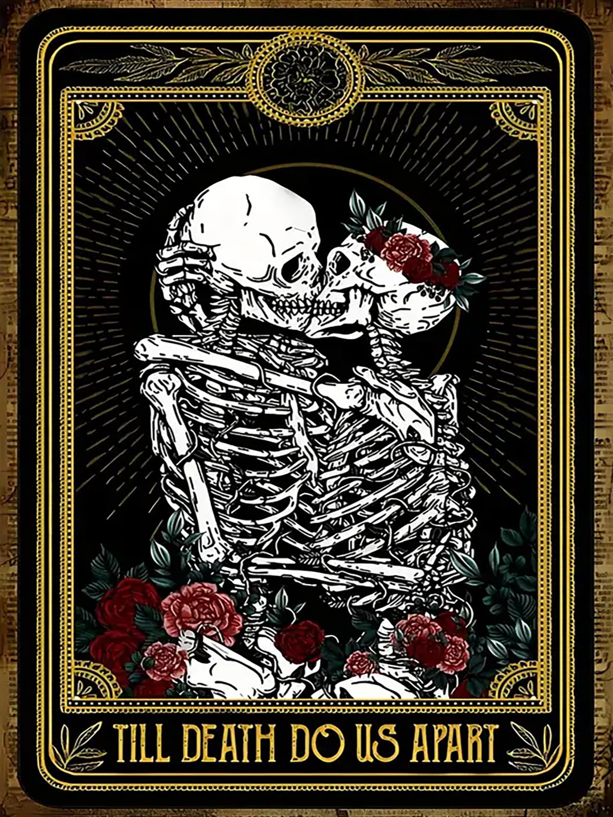 CHWGLFGG 5D Diamond Art Kits for Adults Beginners, Tarot Card Skull Kissing Diamond Painting Kits, DIY Full Round Drill Paint by Diamonds Dot Gem Art for Adults, Home Wall Decor 12x 16 Inch CHWGLFGG