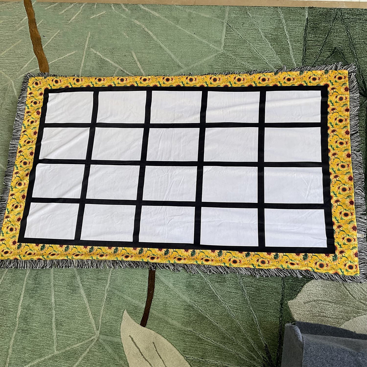 AQWJ Sublimation Blanks Throw Blanket for Heat Press, Sunflower Sublimation Blanket, 100% Polyester, Custom Personalised Sublimation Photo with 20 Panel,40"X60" AQWJ