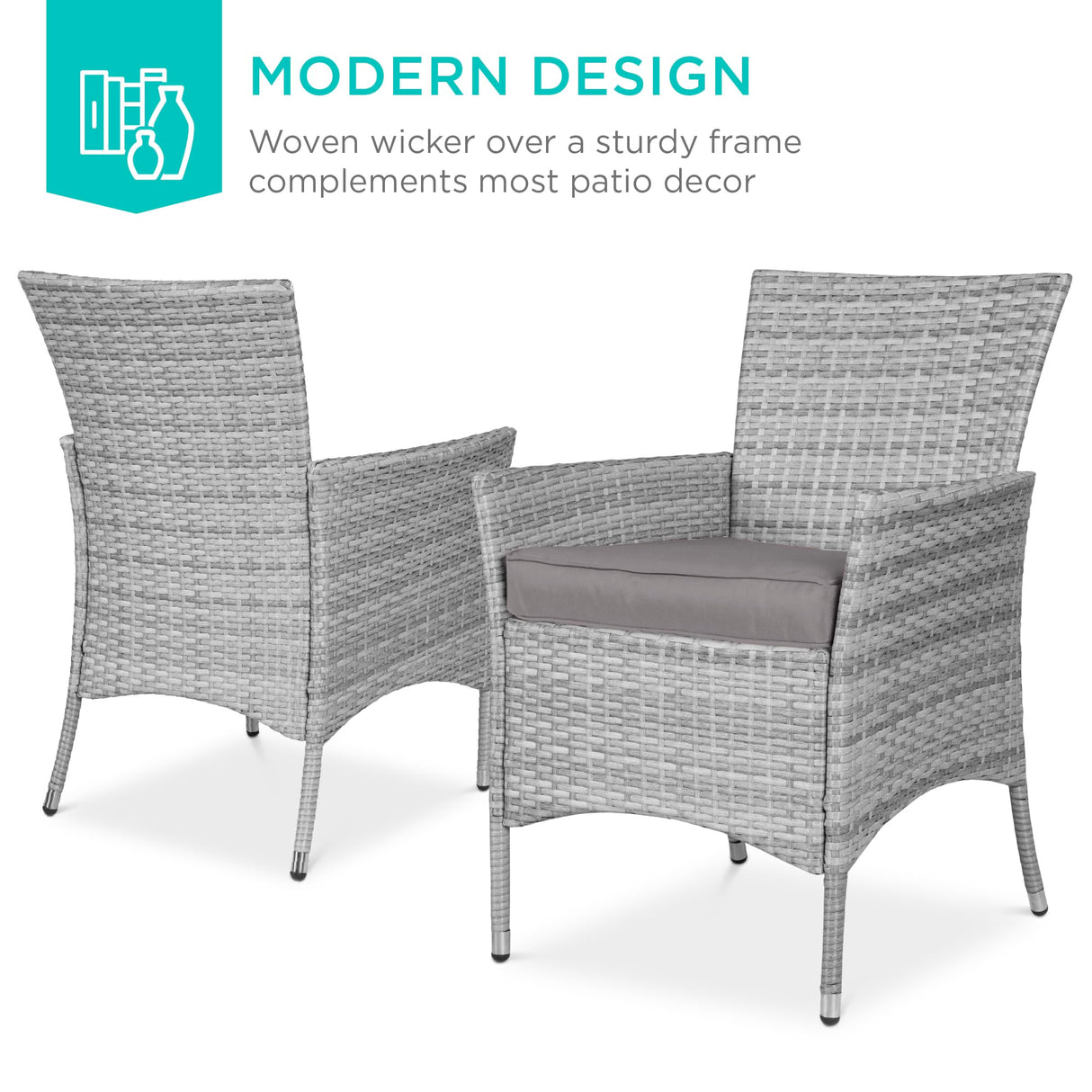 Best Choice Products 5-Piece Indoor Outdoor Wicker Dining Set Furniture for Patio, Backyard w/Square Glass Tabletop, Umbrella Cutout, 4 Chairs - Gray Best Choice Products