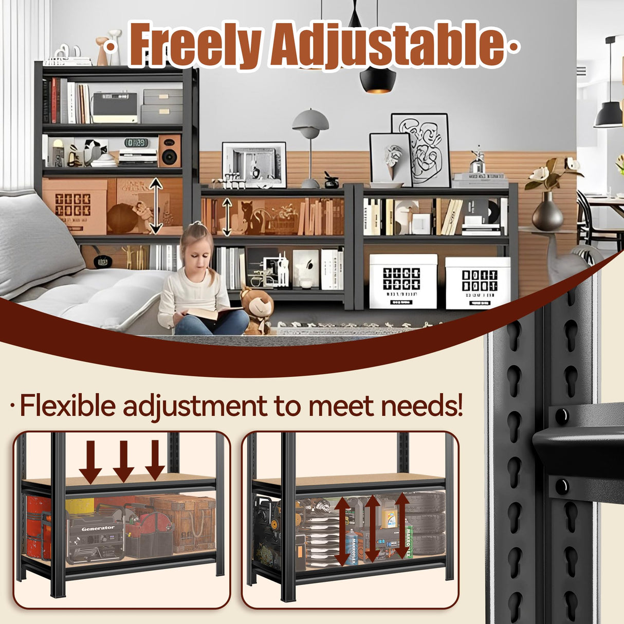 Bookshelf, 5-Tier Open Bookcase, Freestanding Display Storage Shelves, Tall Bookcase for Bedroom, Living Room and Office, Modern Light Brown,35.4" W*16" D*72" H Notmise