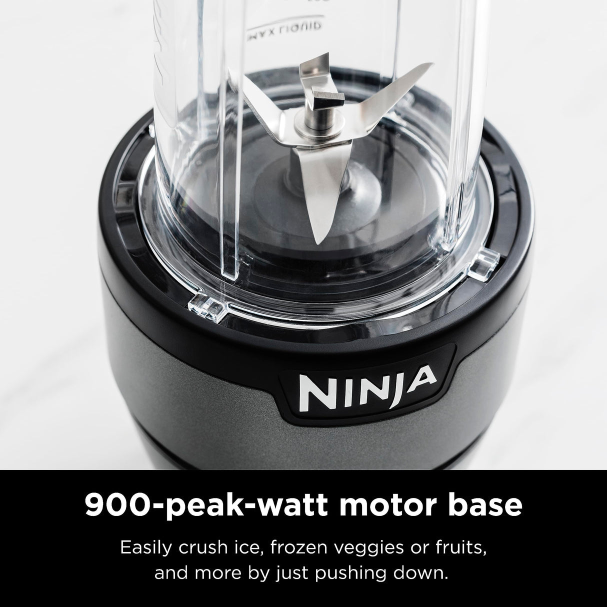 Ninja BN301 Nutri-Blender Plus Compact Personal Blender, 900-Peak-Watt Motor, Frozen Drinks, Smoothies, Sauces & More, (3) 20 oz. To-Go Cups, (2) Spout-Lids (1) Storage-Lid, Dishwasher Safe, Silver Ninja