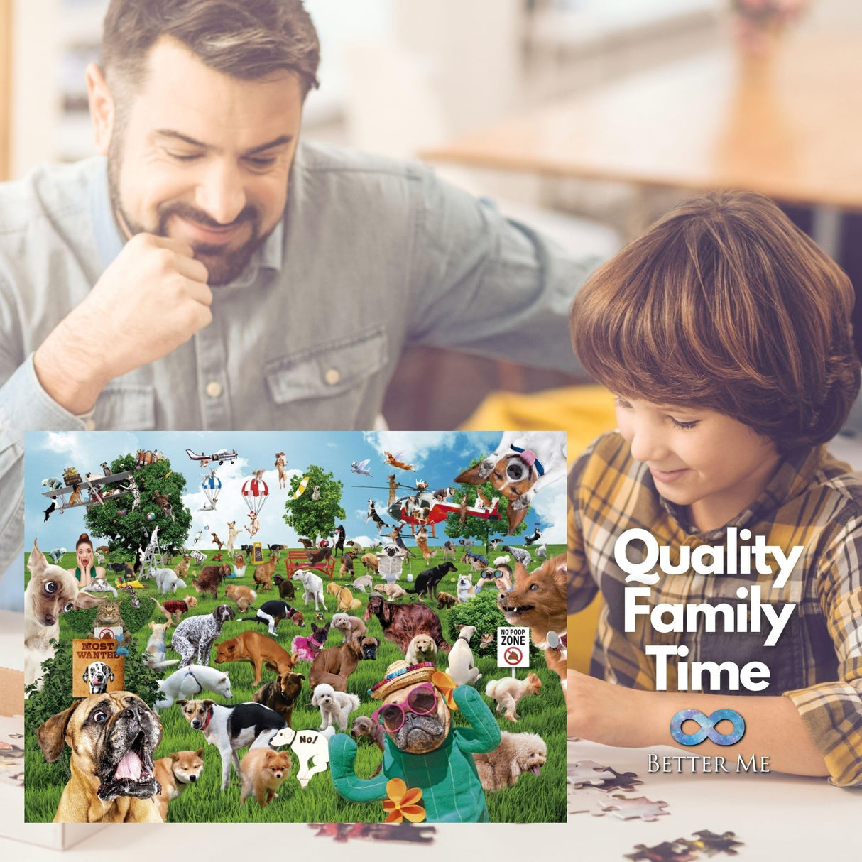 Pooping Puppies Park Party 1000-Piece Puzzle for Adults - Funny Pooping Dogs Jigsaw Puzzle for Dog Lovers & Puppy Owners, Great Prank Gift (1000 Pieces) Better Me