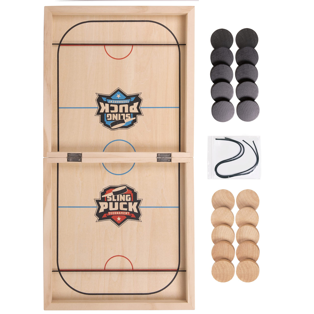 Crazy Games Fast Sling Puck Board Game I 24" Small Wooden Family Games, Table Top Hockey Game for Adults & Kids, Competitive game ideal for parties Crazy Games