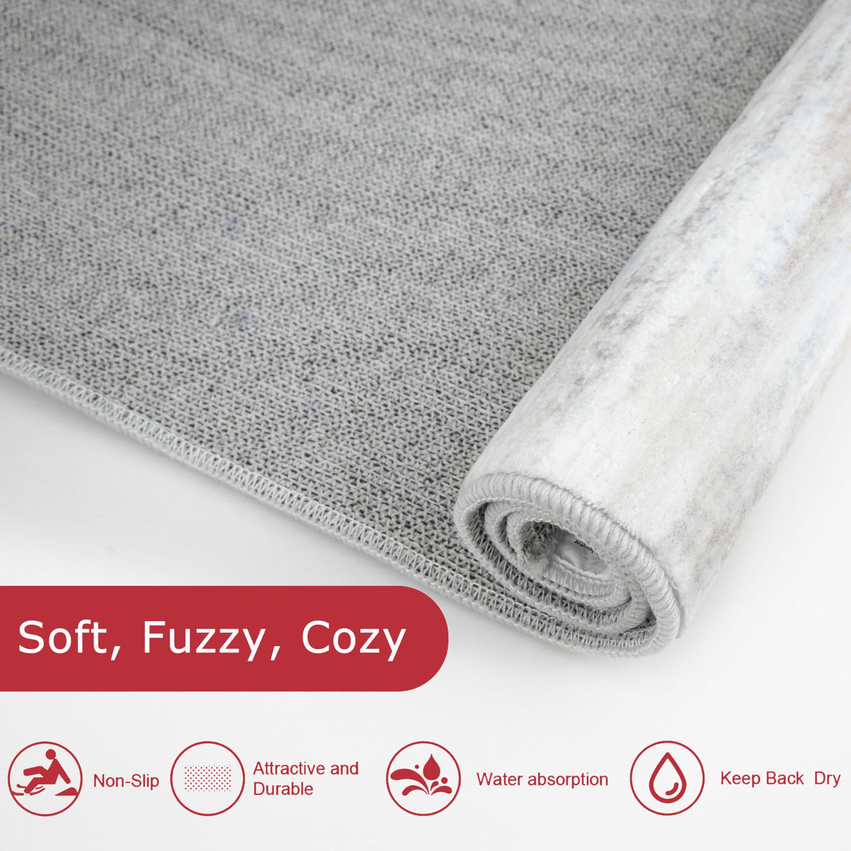 KOZYFLY Modern Abstract Kitchen Runner Rug, 2x6 Washable Rug Runner Non-Slip Soft Striped Hallway Runner Rugs, Beige Print Distressed Carpet Runner for Entryway Bathroom Laundry Room Foyer KOZYFLY