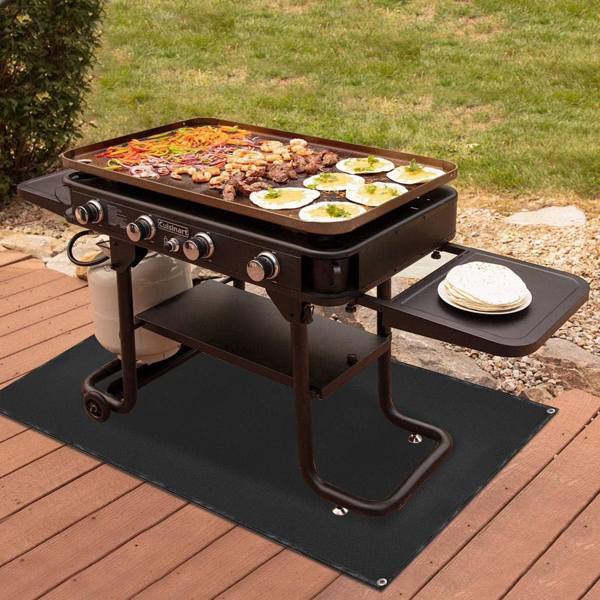 90x48 inch Outdoor Grill Mats for Outdoor Gril,Protective Mats for Decks and Patio BBQ,Fireproof Fire Pit Mat,Indoor Fireplace Mat,Oil Proof Waterproof Under Grill Floor Mats,Easy to Clean SONGC