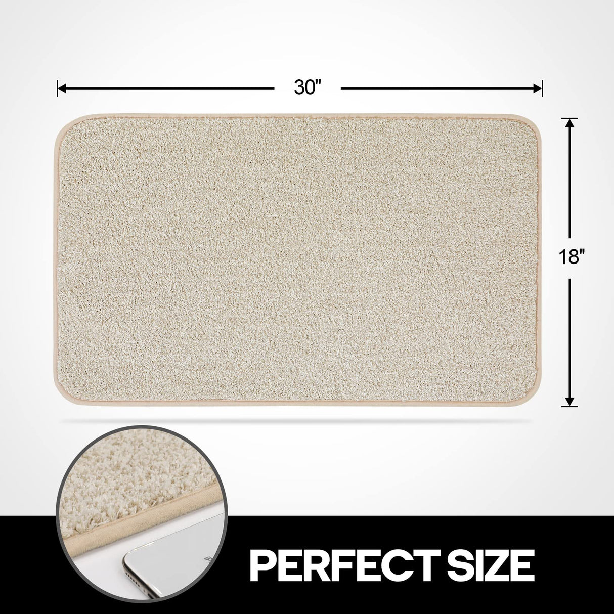 LUX XD Non-Slip Door Mat Low Profile Shoe Scraper Dirt Trapper Polyester Doormat, Super Absorbent, Ideal for Indoor Outdoor High Traffic Area 18 x 30 Inches Beige LUX XD