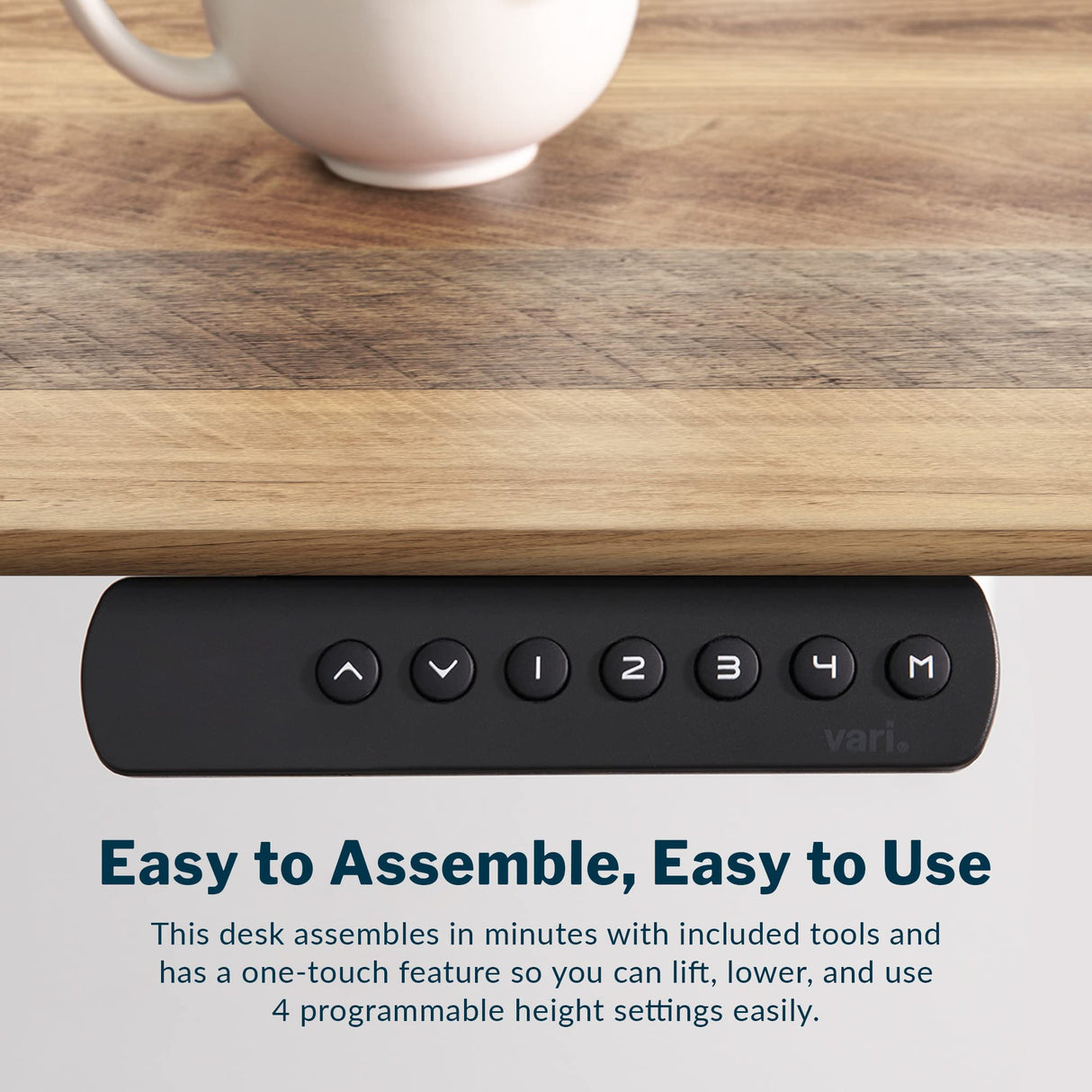 Vari Electric Standing Desk - 60x30 Varidesk, Adjustable Height Stand Up Desk - Dual Motor with Memory Presets, Stable T-Style Legs- Home Office Essentials Computer Desk - Reclaimed Wood Vari