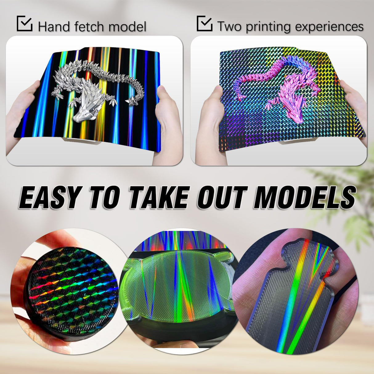 Wefuit 3D Printer H1H Build Plate for Bambu Lab A1/X1C/X1/X1E/P1P/P1S 3D Printer,257x257mm Spring Steel Plate,Double Sided Flexible Sheet Removable Platform (Light Beam H1H +Phantom H1H) Wefuit