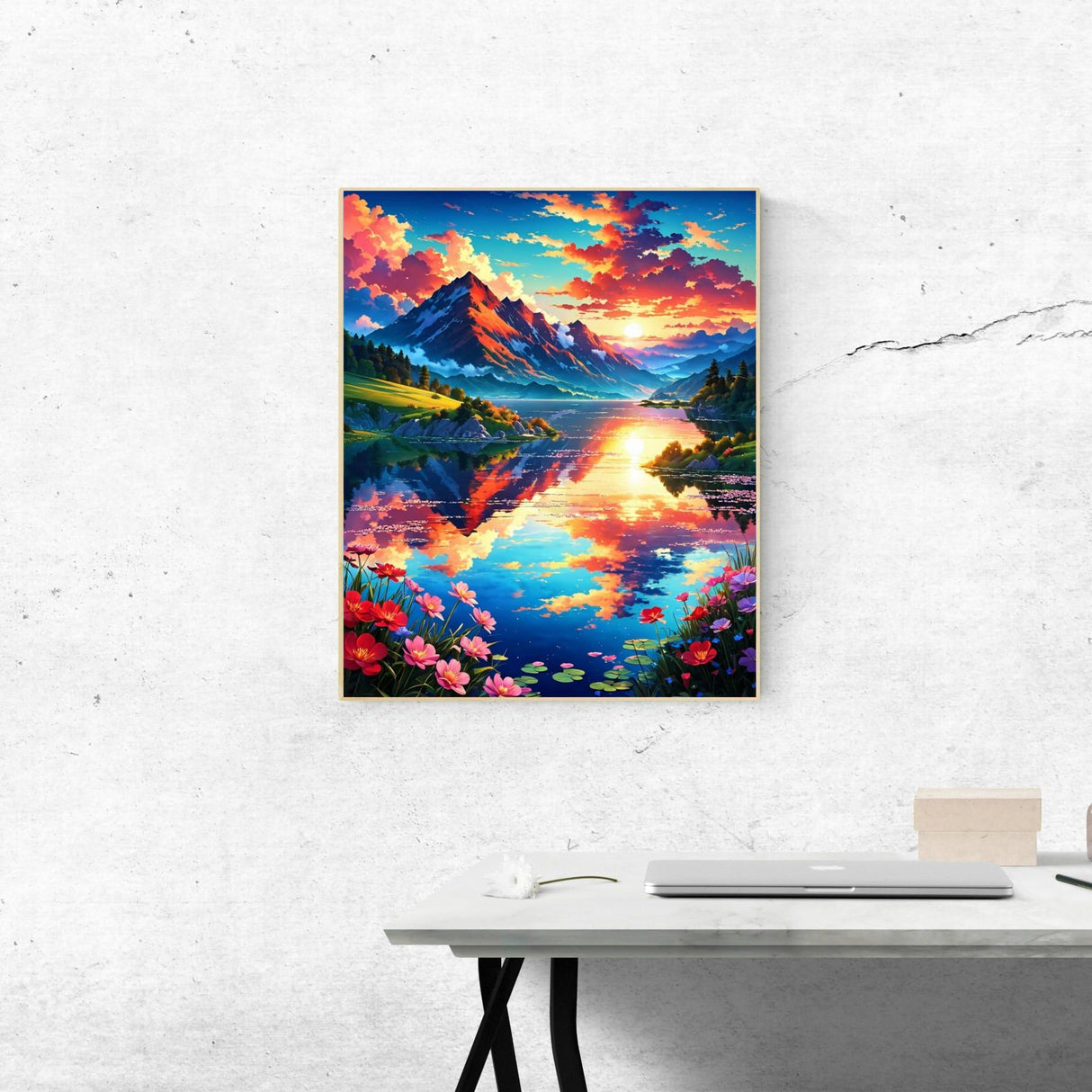 Mountain Paint By Numbers Kit For Adults Beginner Nature Adult Paint By Number Kits On Canvas Mountain Oil Painting Kit For Beginners Adults' Paint-By-Number Kits For Gift Home Wall Decor 16x20 Inch ldazao