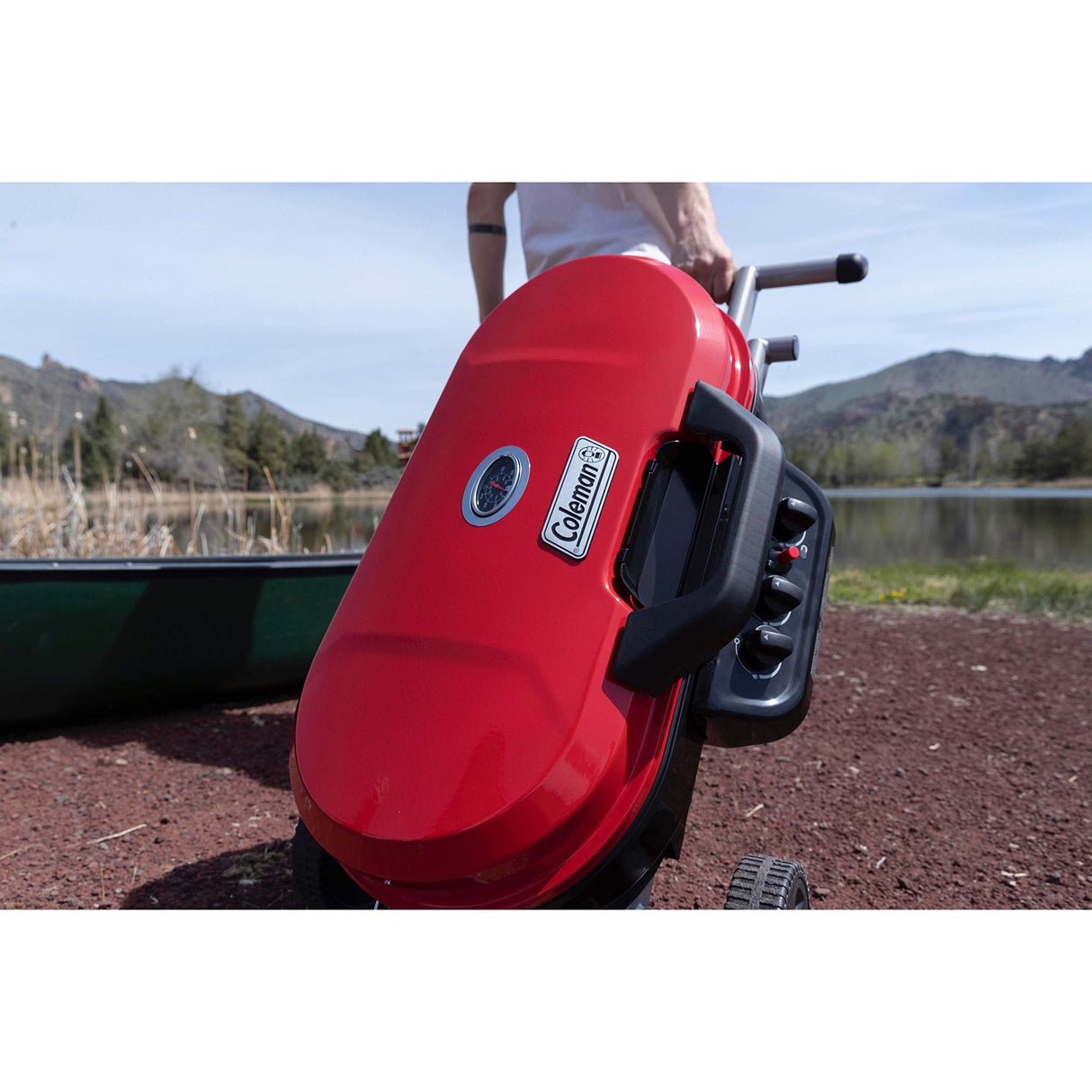 Coleman Roadtrip 285 Portable Stand-Up Propane Grill, Gas Grill with 3 Adjustable Burners and Instastart Push-Button Ignition; Grease Tray, Side Tables, Thermometer, Folding Legs & Wheels Included Coleman