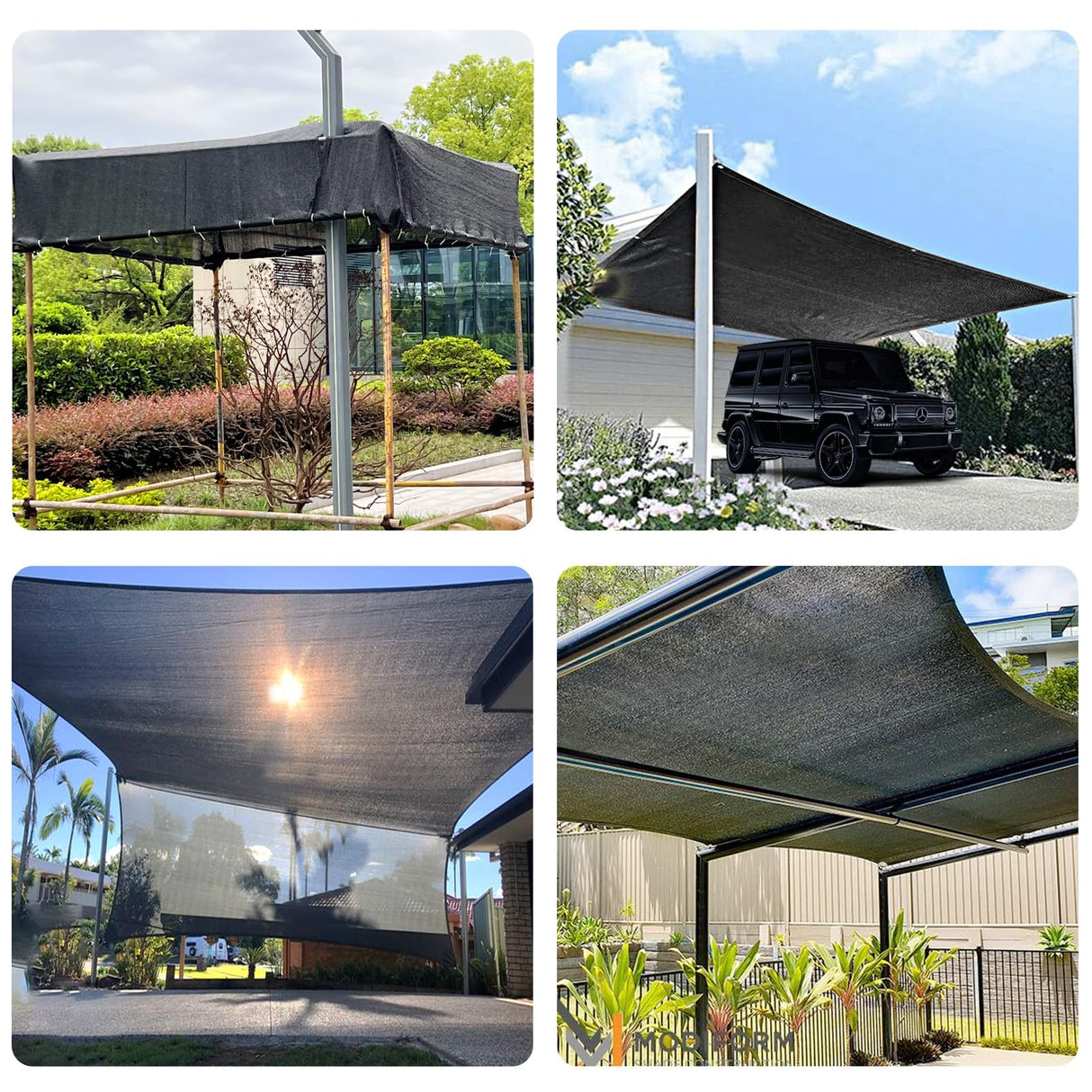 SUNNY GUARD 70% Shade Cloth, 20x20ft Mesh Tarp with Grommets, Shade Tarp for Garden, Plant, Canopy, Patio, Greenhouse, Pergola,Black SUNNY GUARD