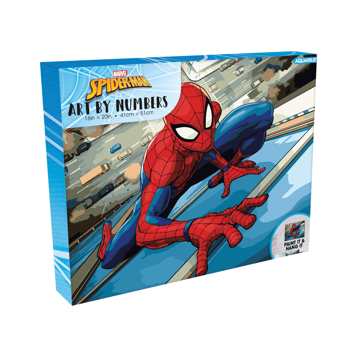 AQUARIUS Spider-Man Web Crawler Art by Numbers - 16 x 20 inches Spider-Man Themed Paint by Number for Adults & Kids - DIY Color by Number Paint Kit for Beginner - Officially Licensed AQUARIUS