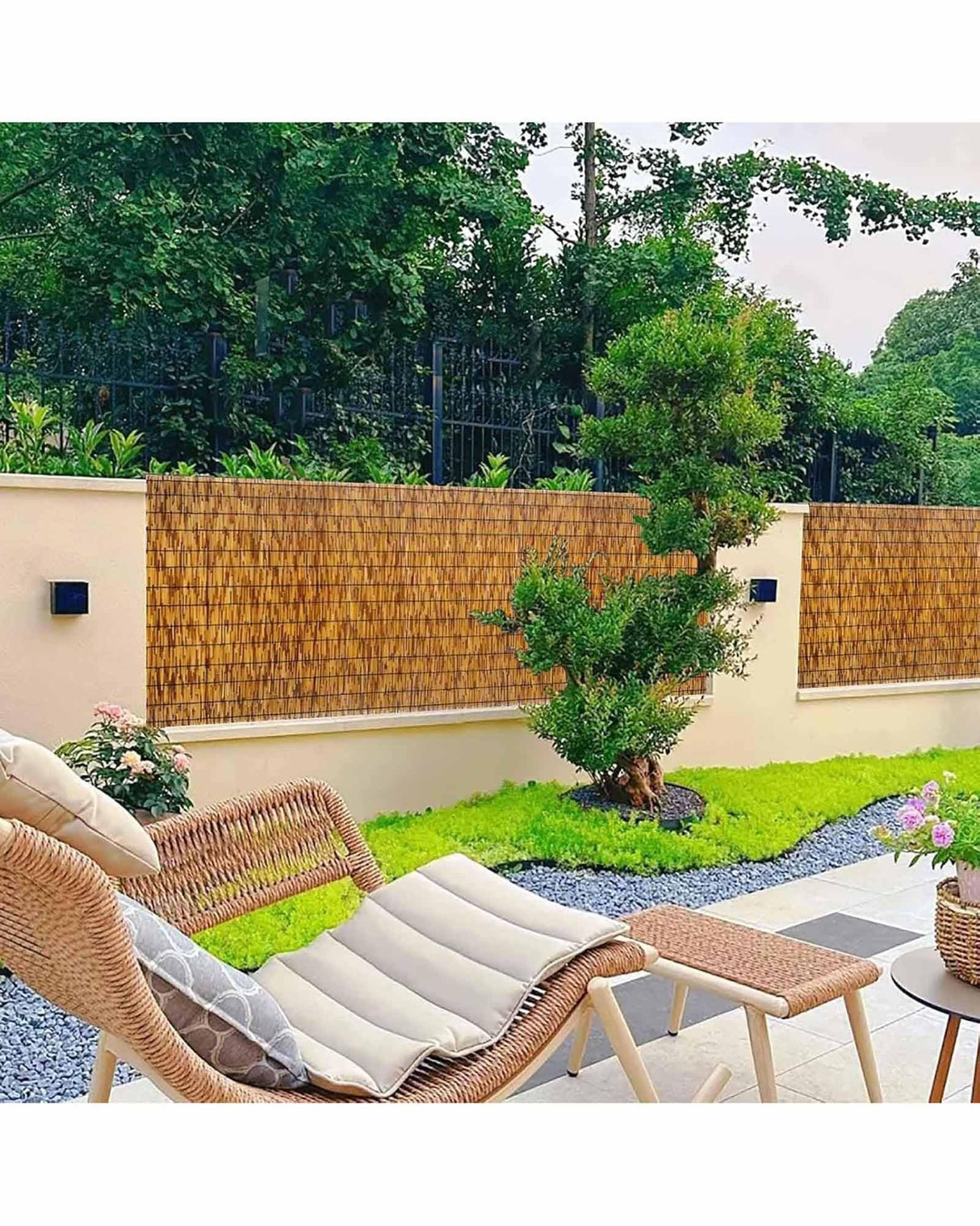 Bamboo Fencing Outdoor Balcony Privacy Fence Screen Decorative Fences 2ft 3ft 4ft 5ft 6ft Free Standing Patio Privacy Wall for Garden Balcony Yard Valentine's Day Holiday Parties ZrIxophenic