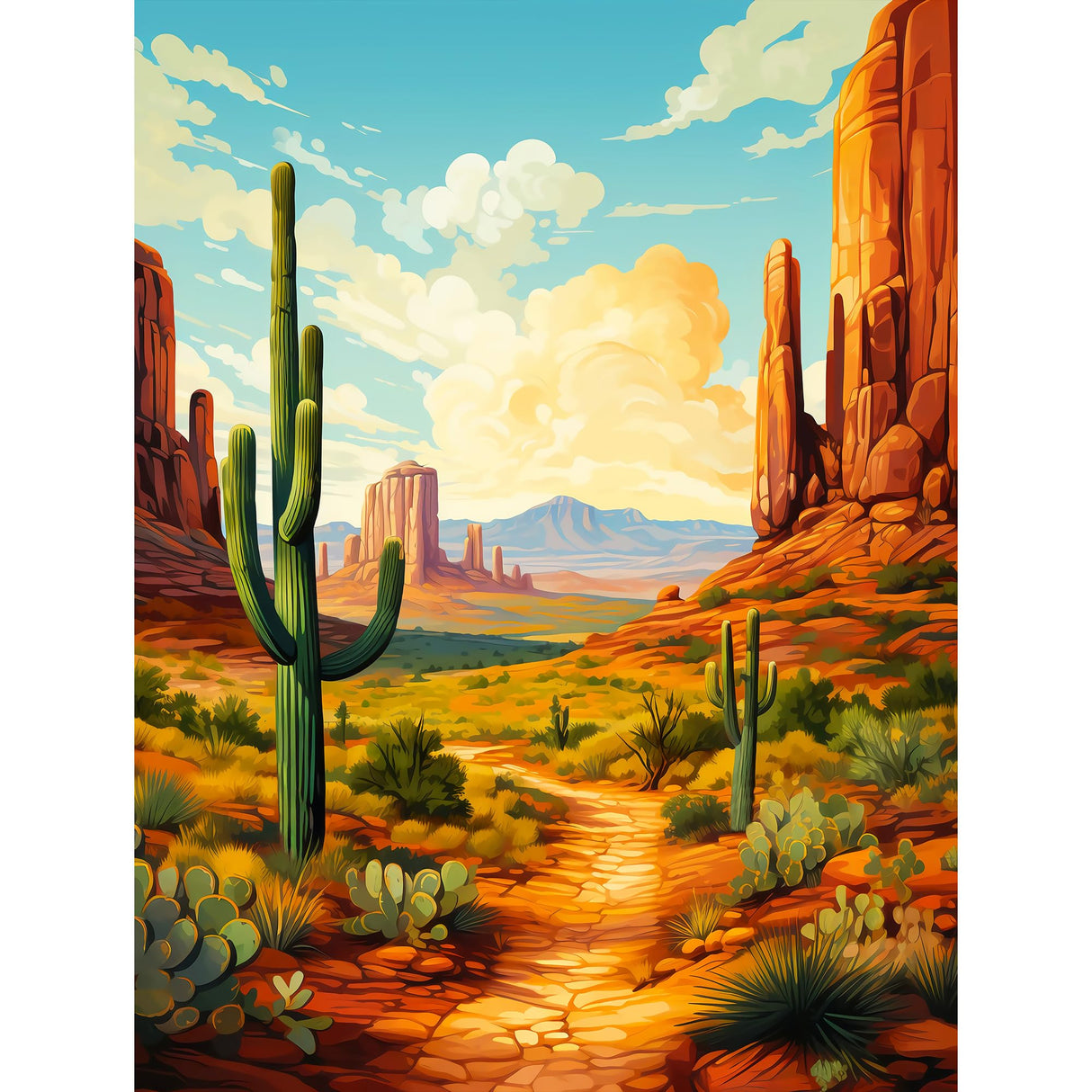 Upigi Landscape Diamond Painting Kits for Adults,Desert Landscape DIY 5D Diamond Painting Kits for Beginners,Round Full Drill Gem Art Crafts Kit for Home Wall Decor 12 x 16 Inch Upigi