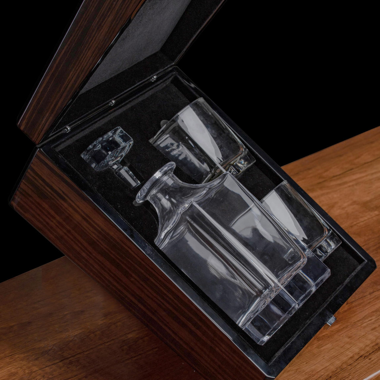 Premium Wooden Box w/Whiskey Decanter - 2 Glasses, Elegant Whiskey Decanter, Bourbon Gifts for Men, Dad, Father’s Day, Birthday gift Ideas for him WoodArtSupply