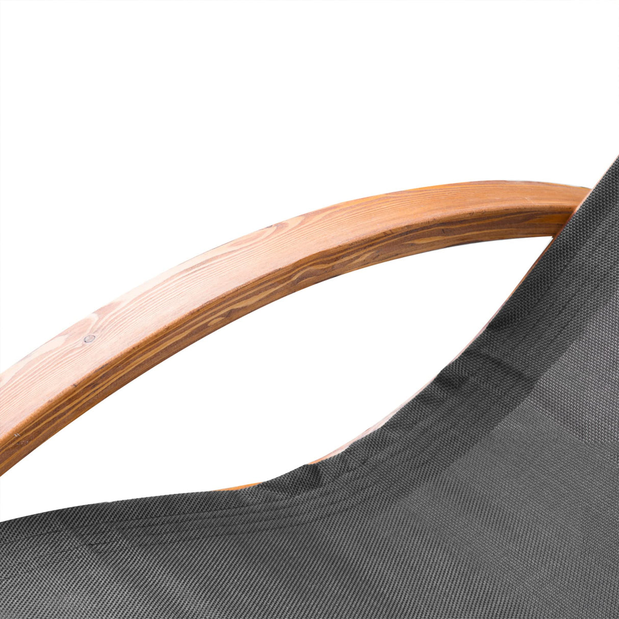 Outsunny Outdoor Chaise Wood Lounge Chair with Pillow, Armrests, Breathable Sling Mesh and Comfortable Curved Design for Patio, Deck, and Poolside Outsunny