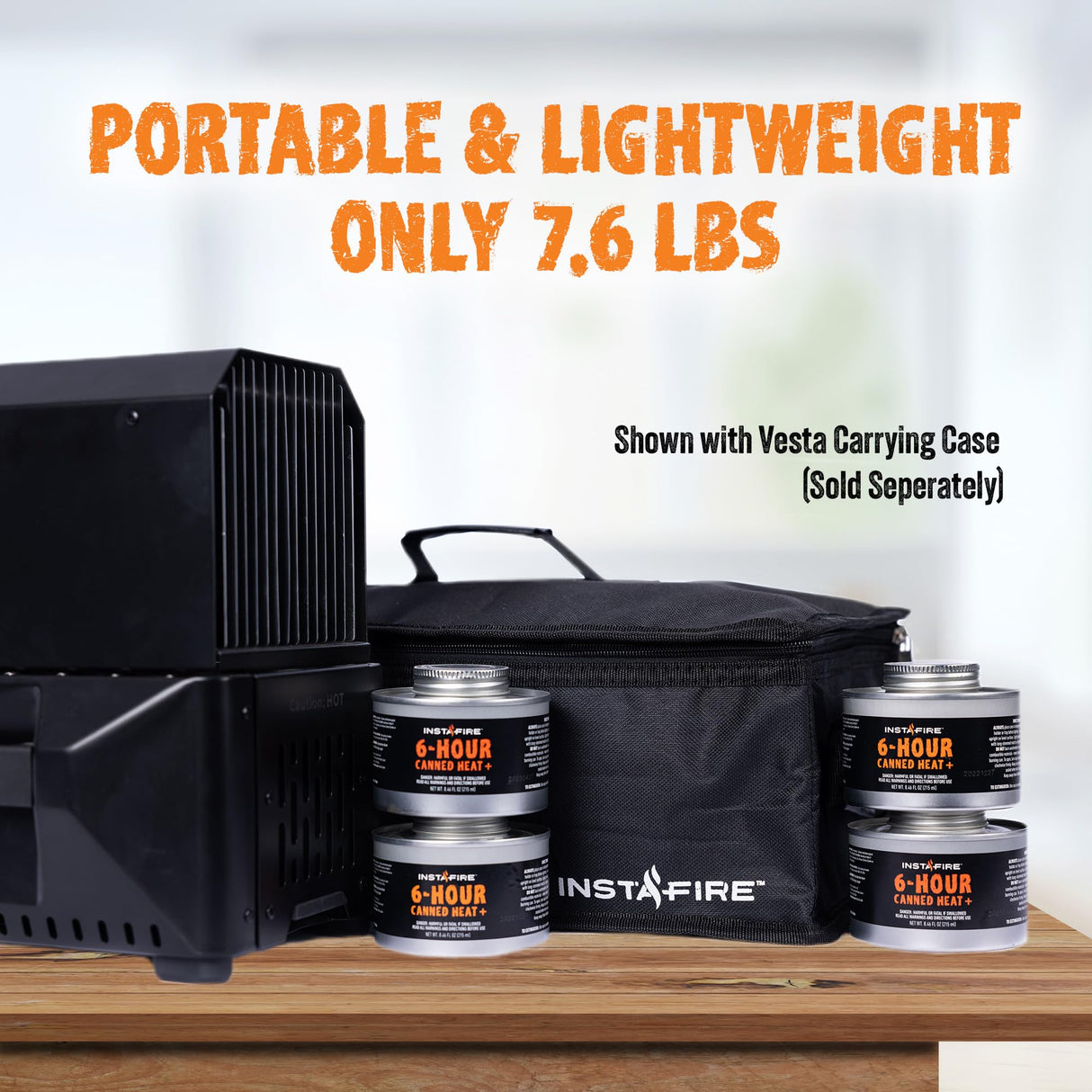 VESTA Self-Powered Camping Indoor/Outdoor Heater & Stove (Compact, Off-Grid, Emergency) Insta-Fire