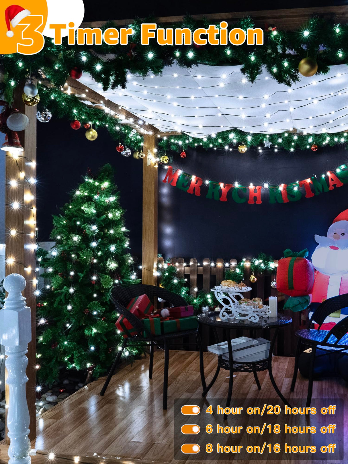 BrightChristmas Christmas Lights 1200 LED 394 FT, Waterproof Outdoor String Lights with Remote and Timer, Christmas Tree Lights with 8 Modes Dimmable, Fairy Lights for Holiday Decor (Cool White) BrightChristmas