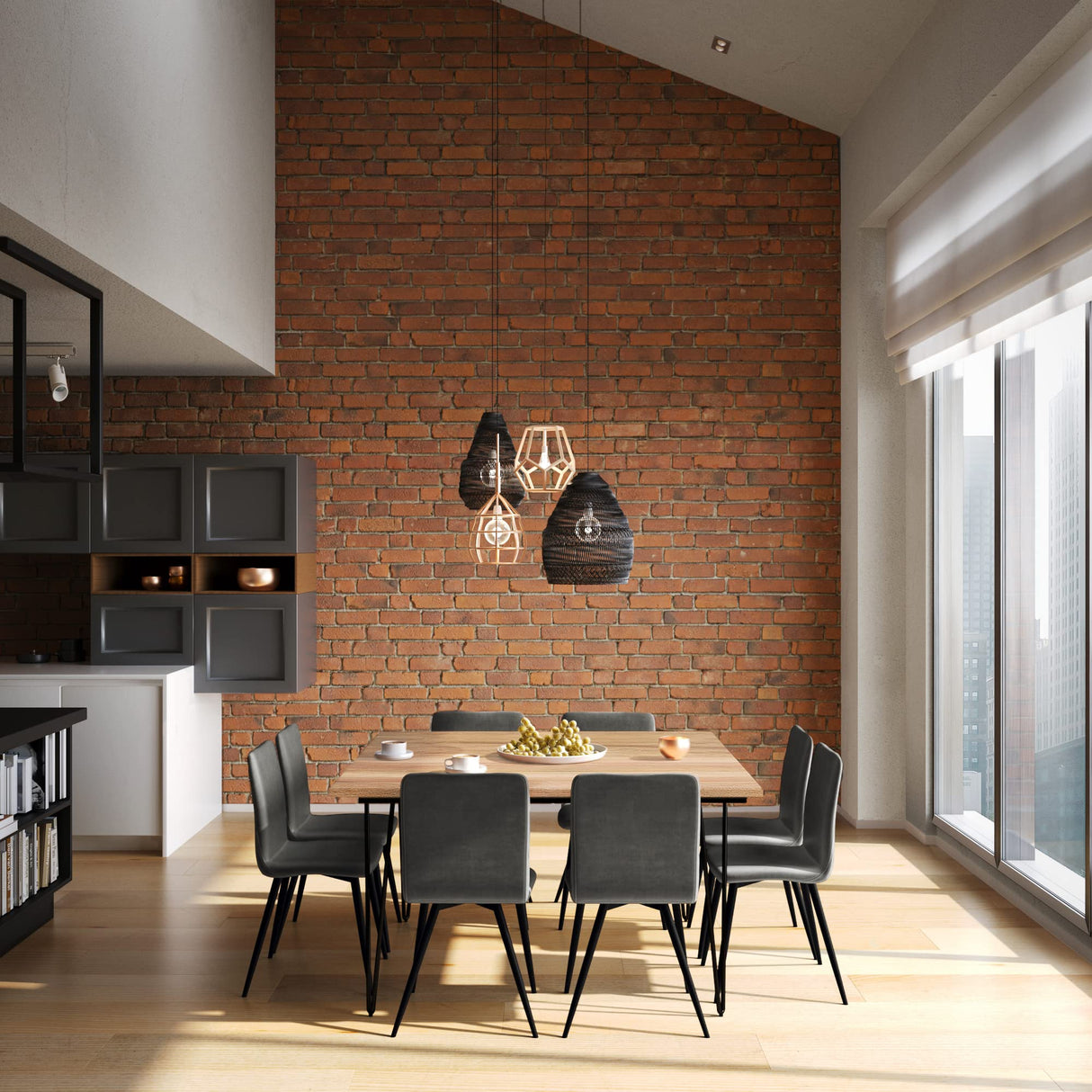 SIMPLIHOME Hunter SOLID MANGO WOOD and Metal 54 Inch Square Industrial Dining Table in Natural, For the Dining Room SIMPLIHOME