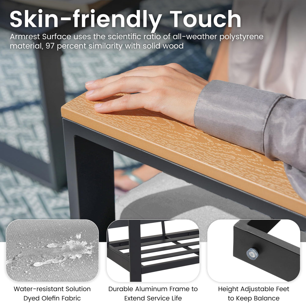 Sundale Outdoor Aluminum Patio Furniture Set w/Fire Pit, 7 Piece Modern Outdoor Furniture with 6 inch Cushion, Metal Patio Sectional Conversation Sets for Deck, Backyard, Porch (Grey) Sundale Outdoor