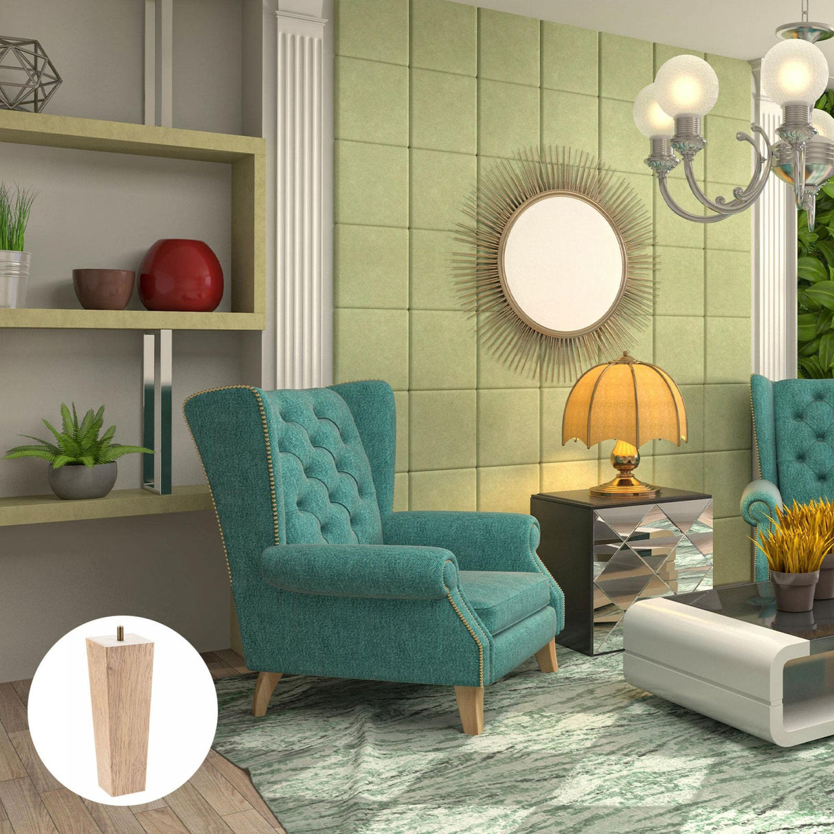 uxcell Furniture Legs, 7 Inch(180mm) Set of 4 Square Solid Wood Couch Legs Feet Chair Table Feet Sofa Support Replacement Parts, Light Brown uxcell