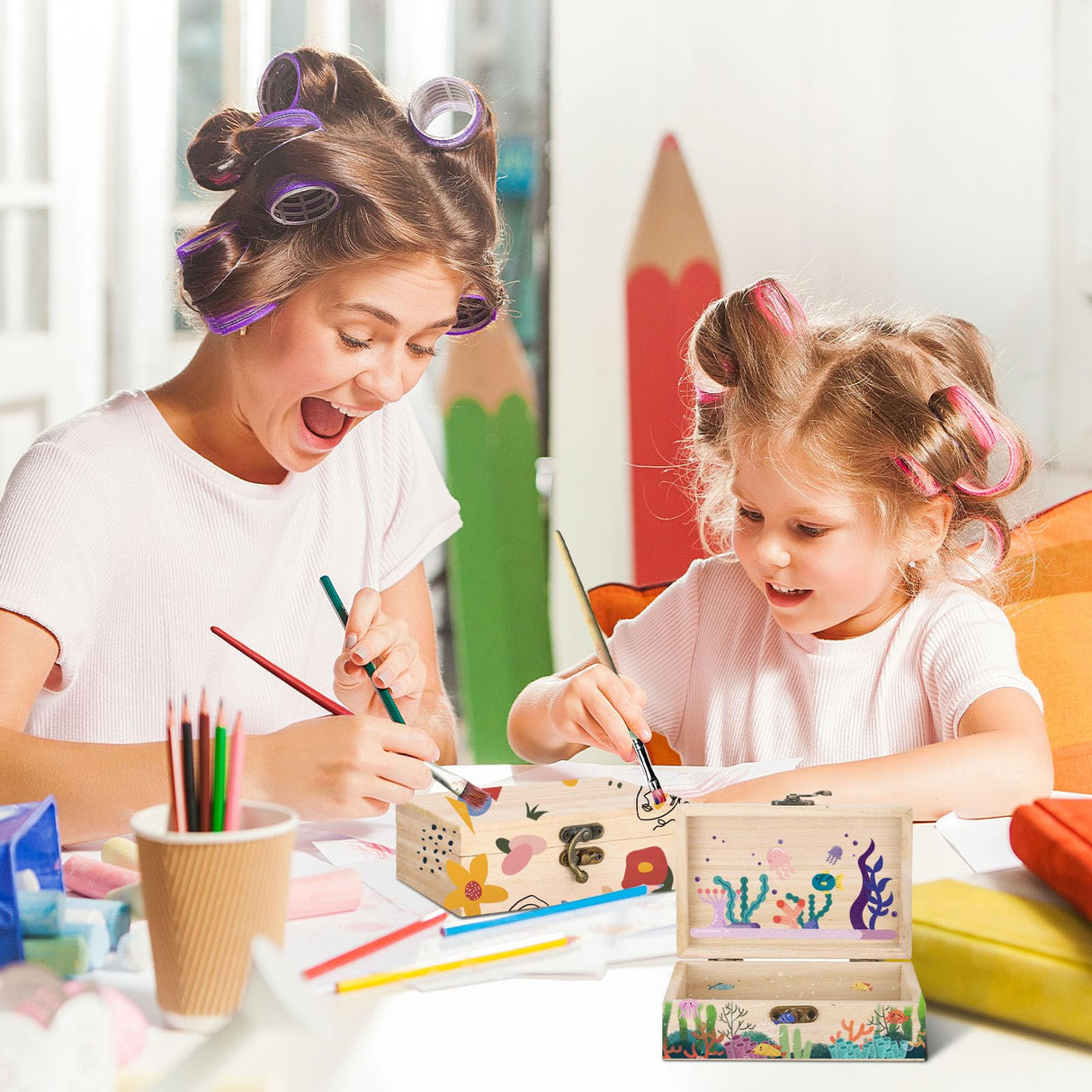 Hoemwarm 24 Pack Unfinished Wood Box with Hinged Lid, 6 x 4 x 2 Inch Storage Small Wooden Boxes for Craft Kids Christmas Gift Paint DIY Unpainted Jewellery Organizing Box Art Box, Home Storage Decor Hoemwarm