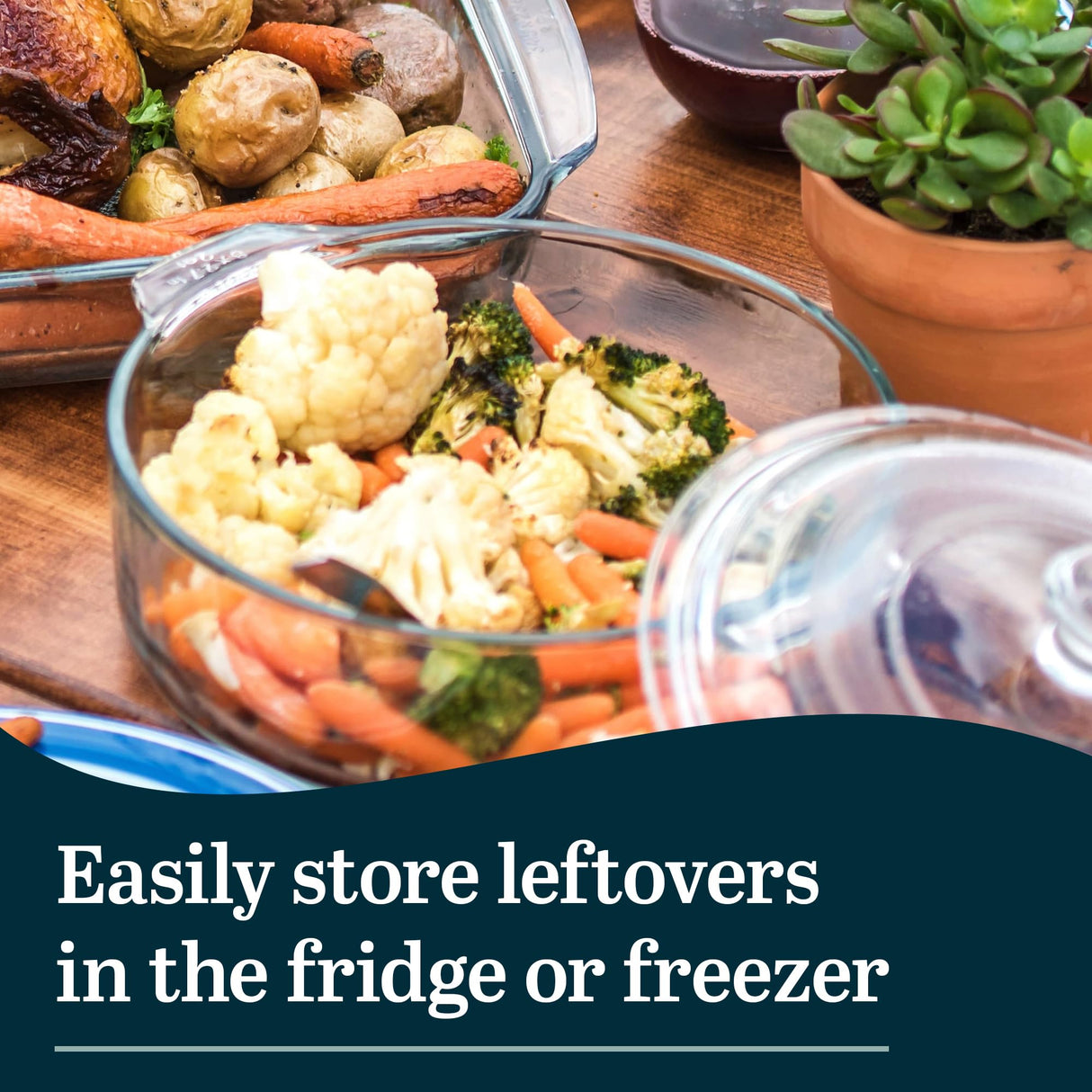 Libbey 56030 Baker's Basics 3-Piece Covered Casserole Dishes, Versatile Glass Baking Dishes for Oven, Clear Lead-Free Casserole Cookware Libbey