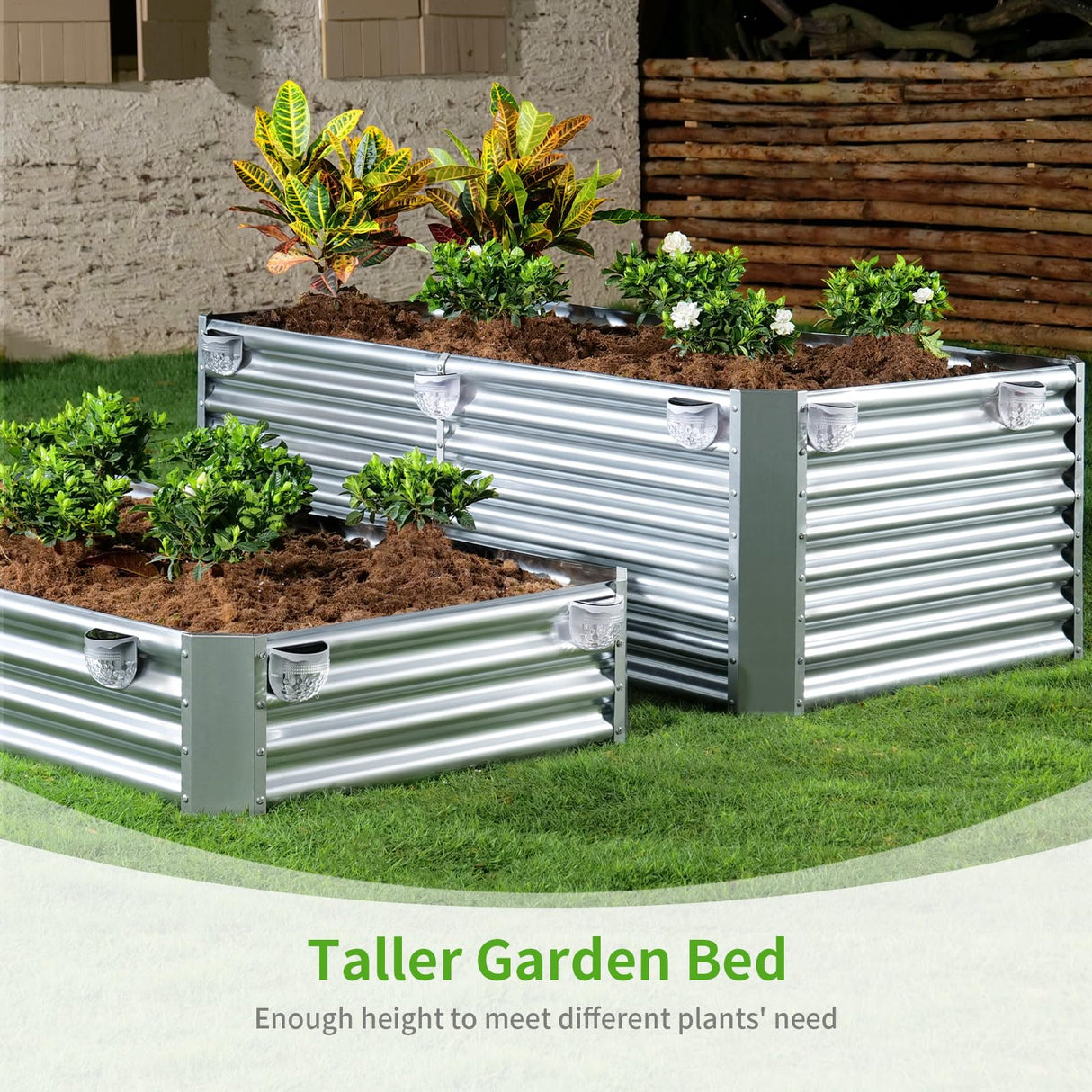 Land Guard Metal Raised Garden Bed for Gardening, 8x4x1.5ft Galvanized Raised Garden Bed, Planter Boxes Outdoor for Vegetables, Fruits and Flowers (Silver) Land Guard