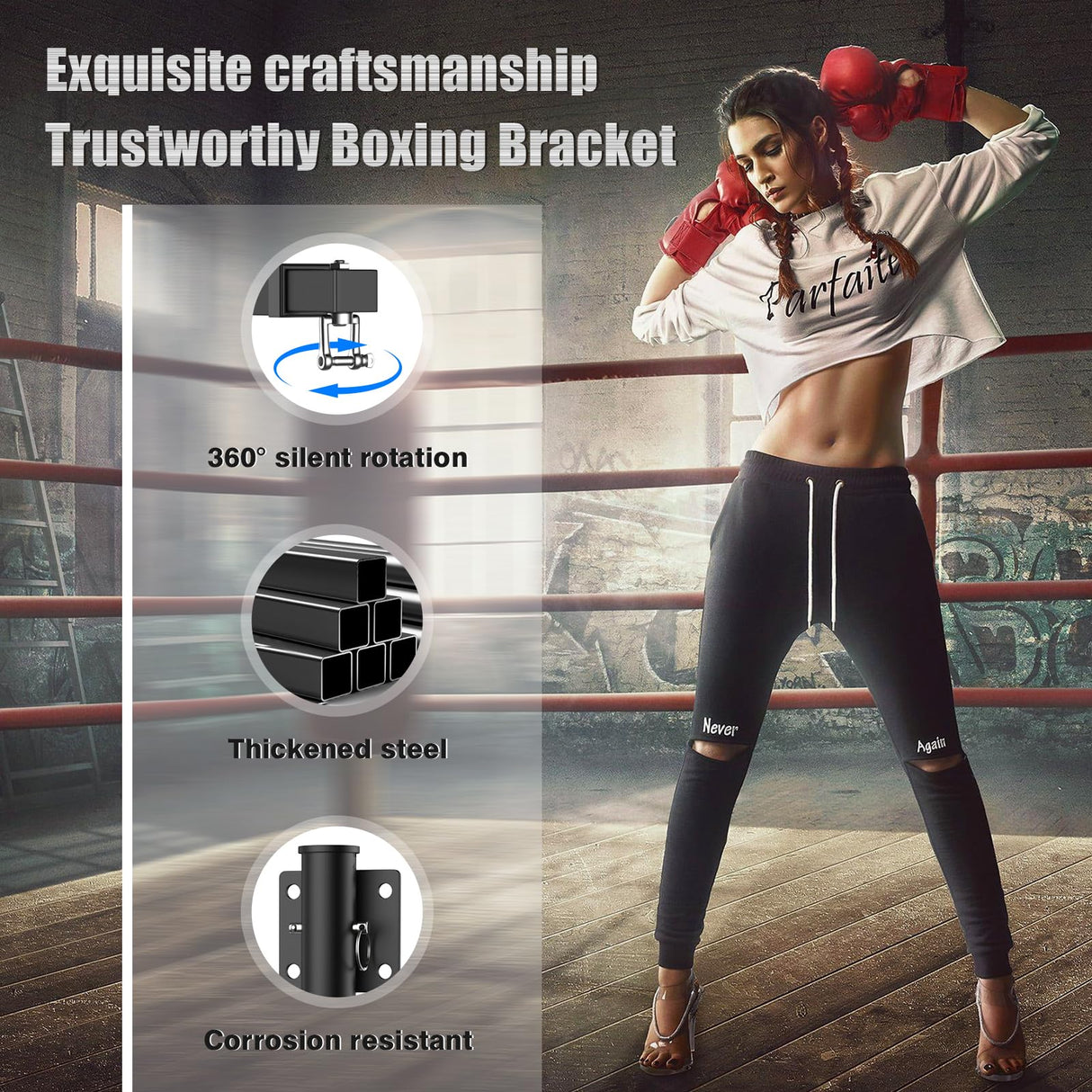 Heavy Bag Hanger - Wall Mount Punching Bag Hanger, Adjustable Heavy-Duty Boxing Bag Wall Bracket, Punching Bag Mount Stand for Home or Gym, for Kickboxing Bag, Muay Thai Bag,Etc (Supports up to 800Ib) BaiYuan